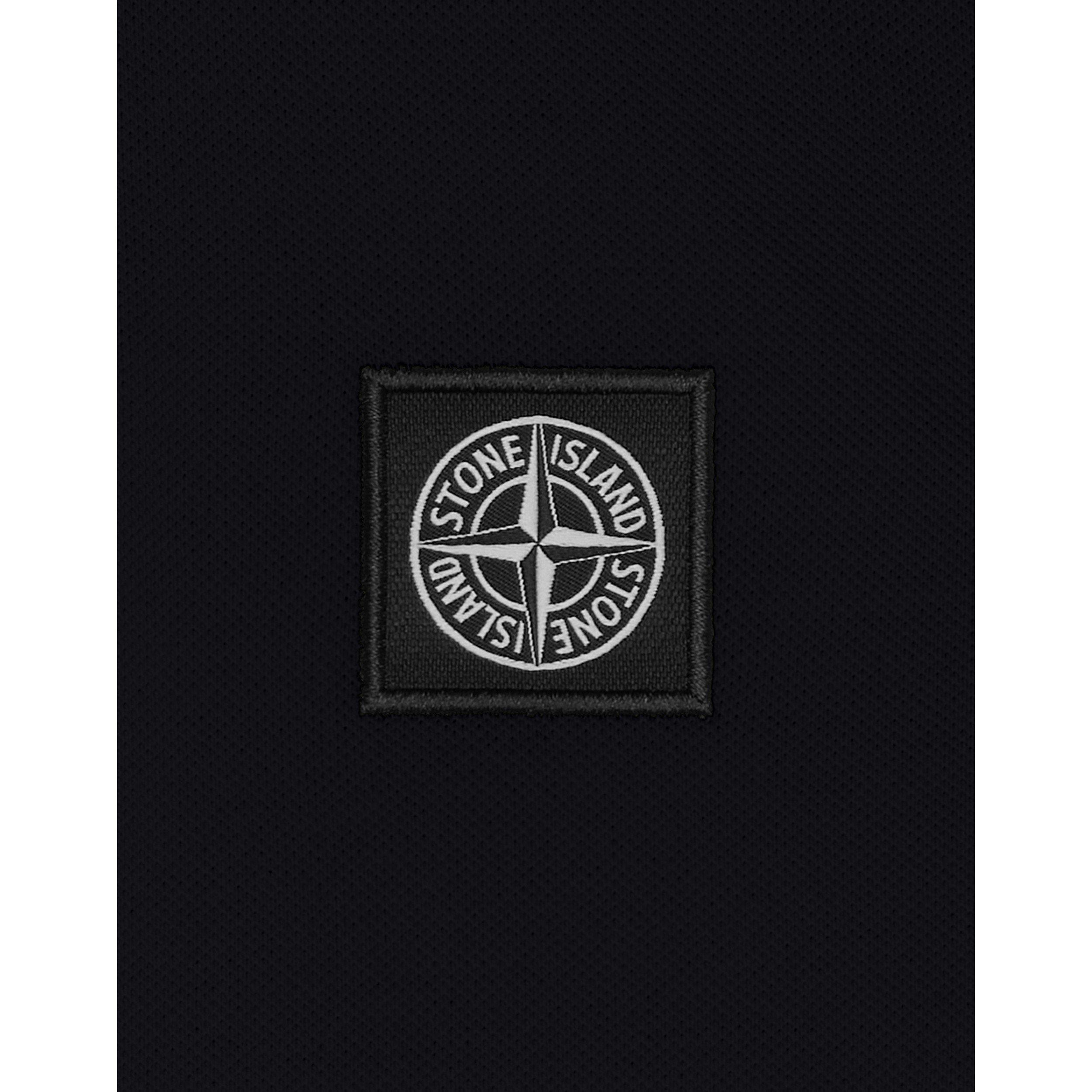 Black V0029 - Stone Island - Boys' Logo Cotton Tipped Polo Shirt - 4
