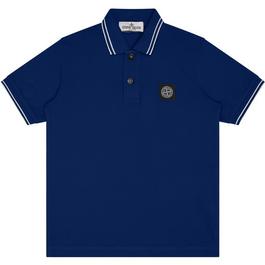 Stone Island Boys' Logo Cotton Tipped Polo Shirt