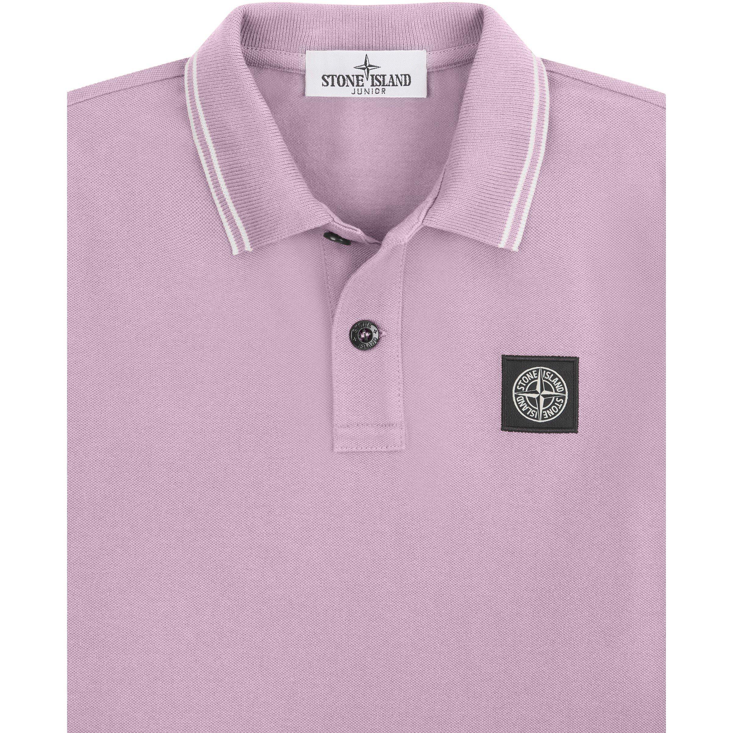 Rosa V0080 - Stone Island - Boys' Logo Cotton Tipped Polo Shirt - 3