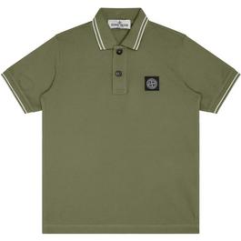 Stone Island Boys' Logo Cotton Tipped Polo Shirt