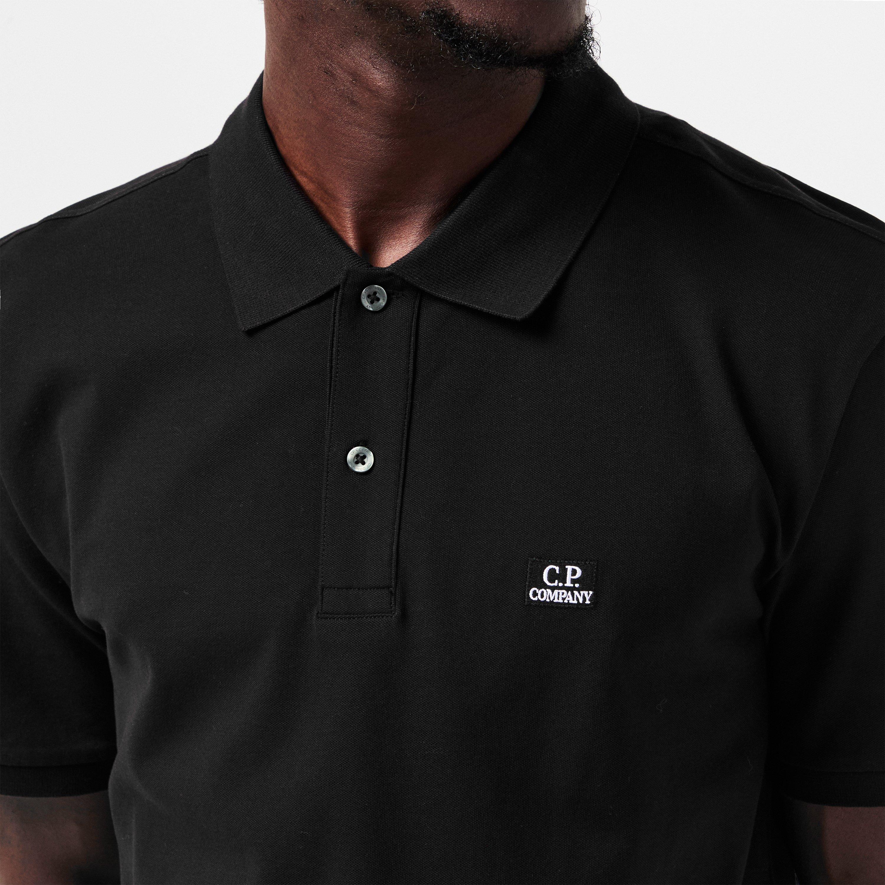 Black 999 - CP Company - Men's Logo Pique Short-Sleeve Polo Shirt - 5