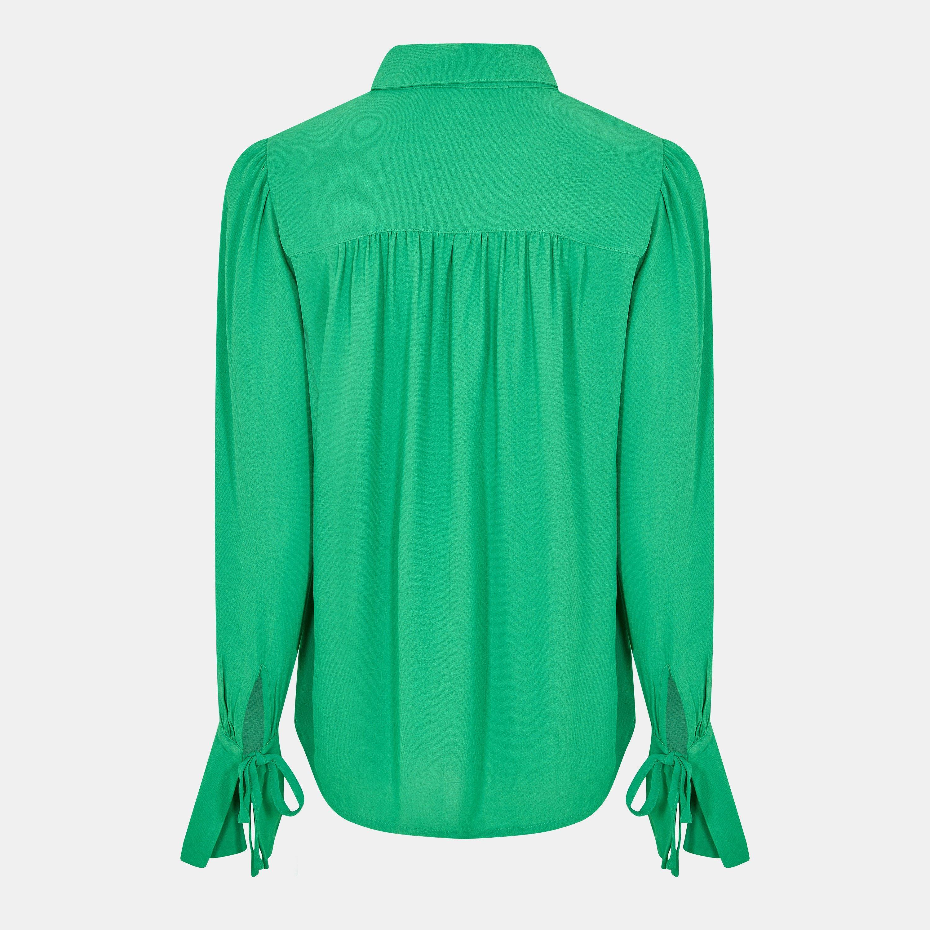 31-Jelly Bean - French Connection - Women's Cecile Crepe Long-Sleeve Blouse - 2