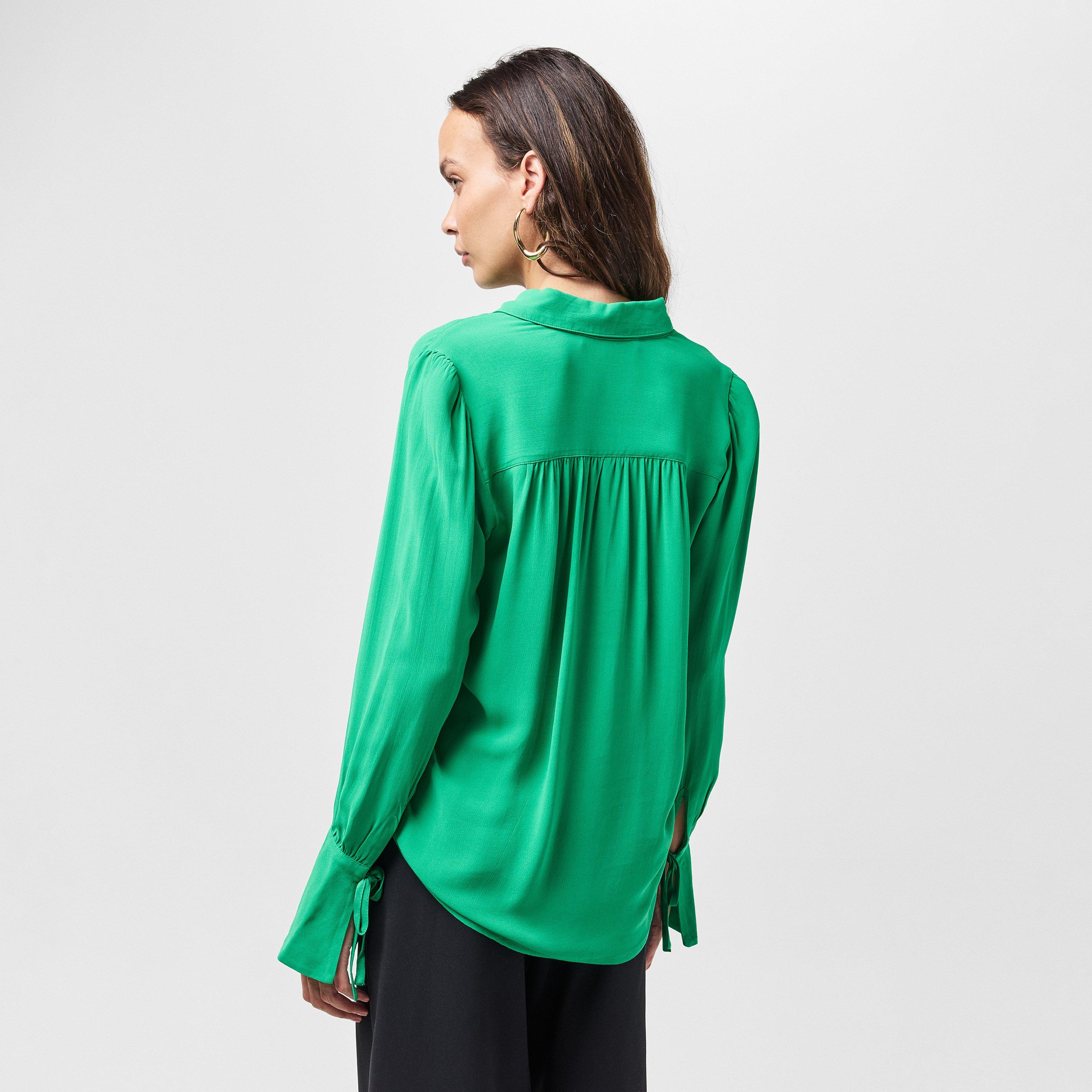 31-Jelly Bean - French Connection - Women's Cecile Crepe Long-Sleeve Blouse - 4