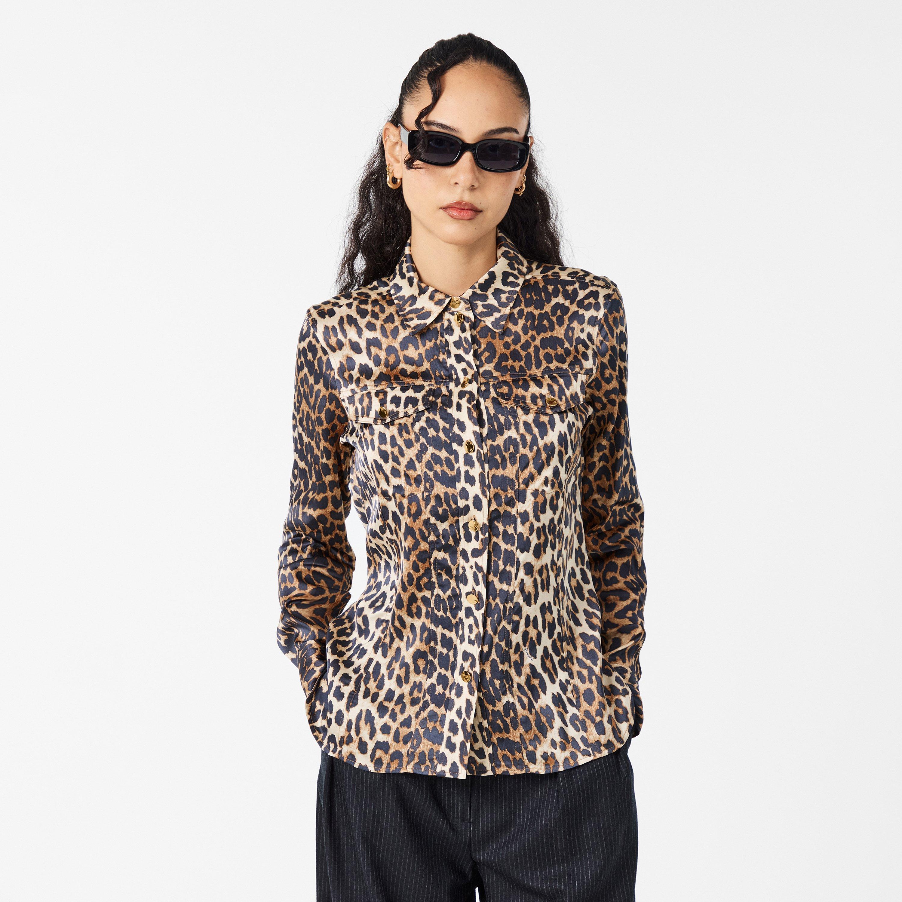 Leopard - Ganni - Ganni Satin Prnt Sht Ld99 - 3