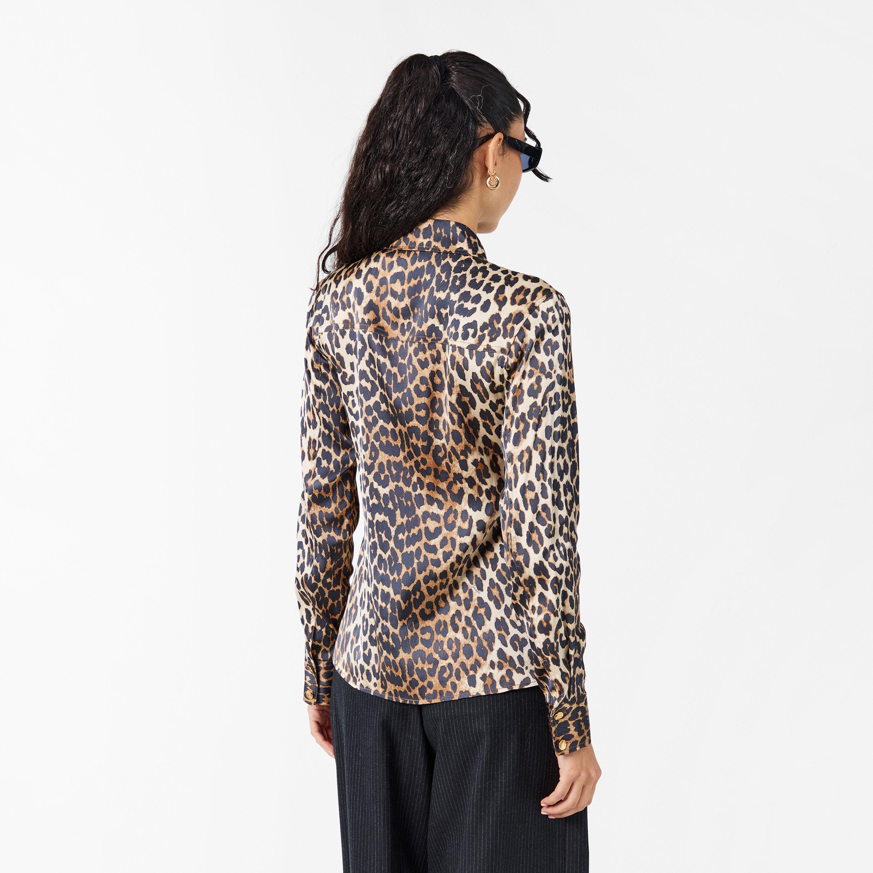 Leopard - Ganni - Ganni Satin Prnt Sht Ld99 - 4