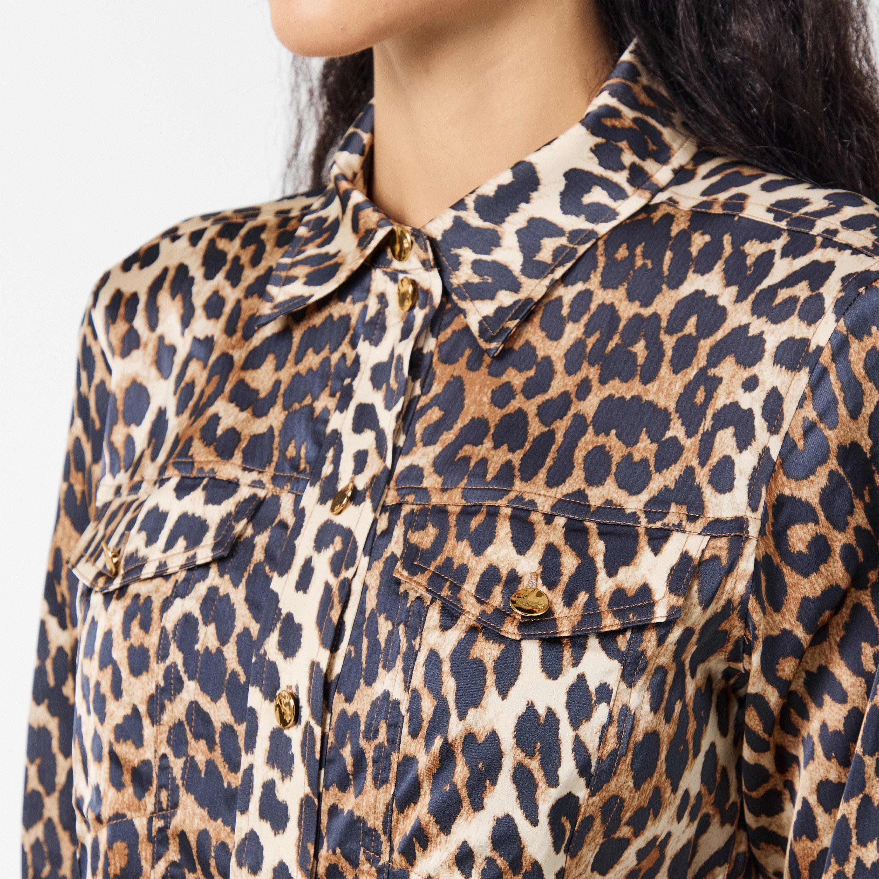 Leopard - Ganni - Ganni Satin Prnt Sht Ld99 - 5