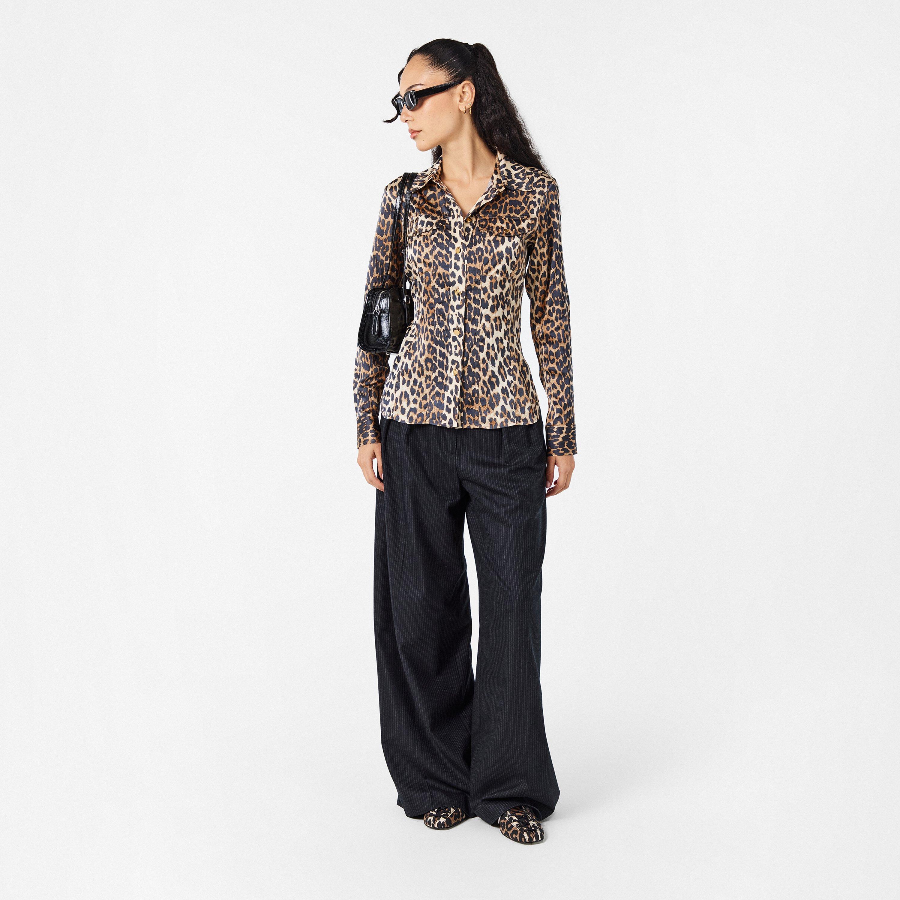 Leopard - Ganni - Ganni Satin Prnt Sht Ld99 - 6
