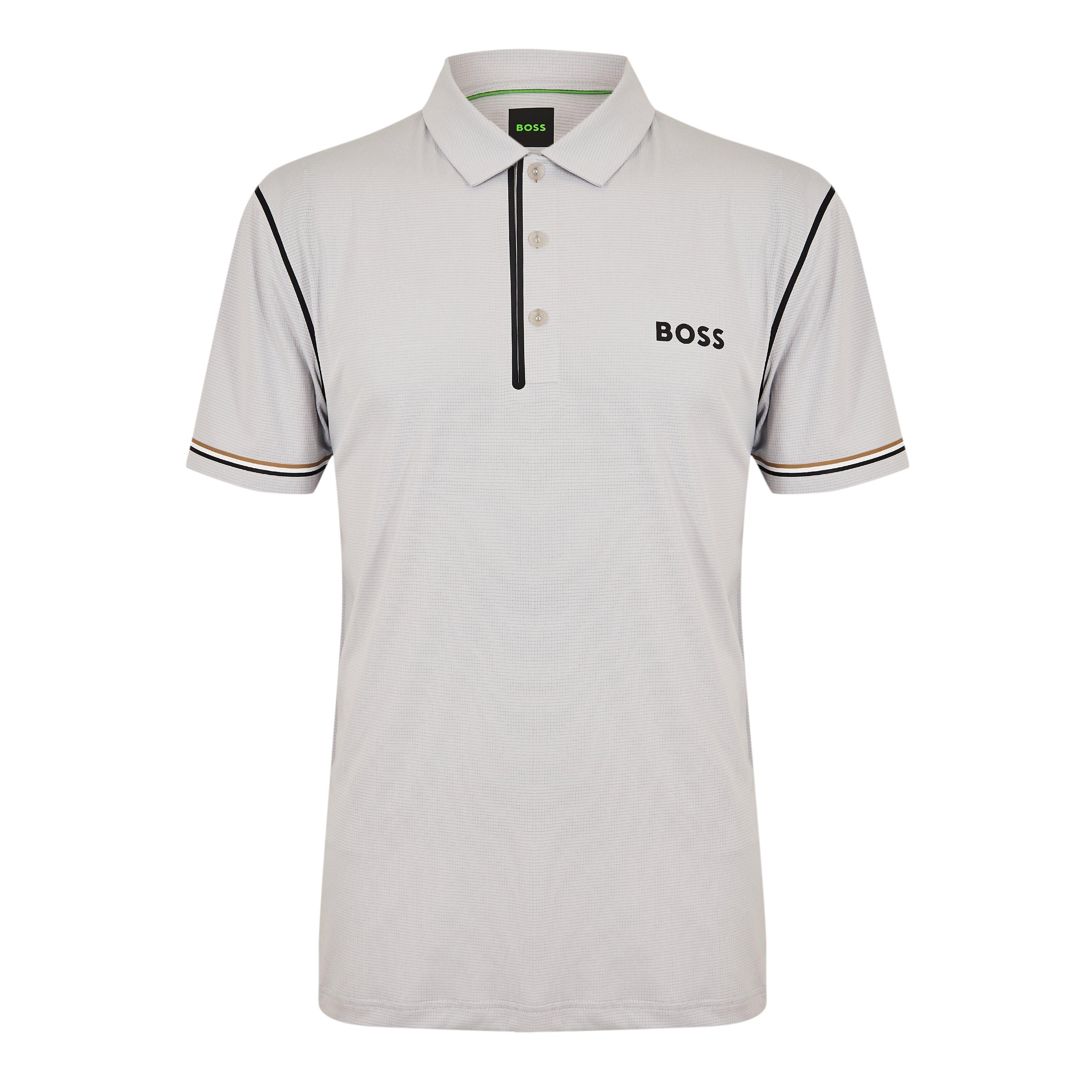 Light/Pstl Grey - Boss - Mens BOSS Short Sleeve Polo Shirt with Logo Detail (Paddytech Goc) - 1