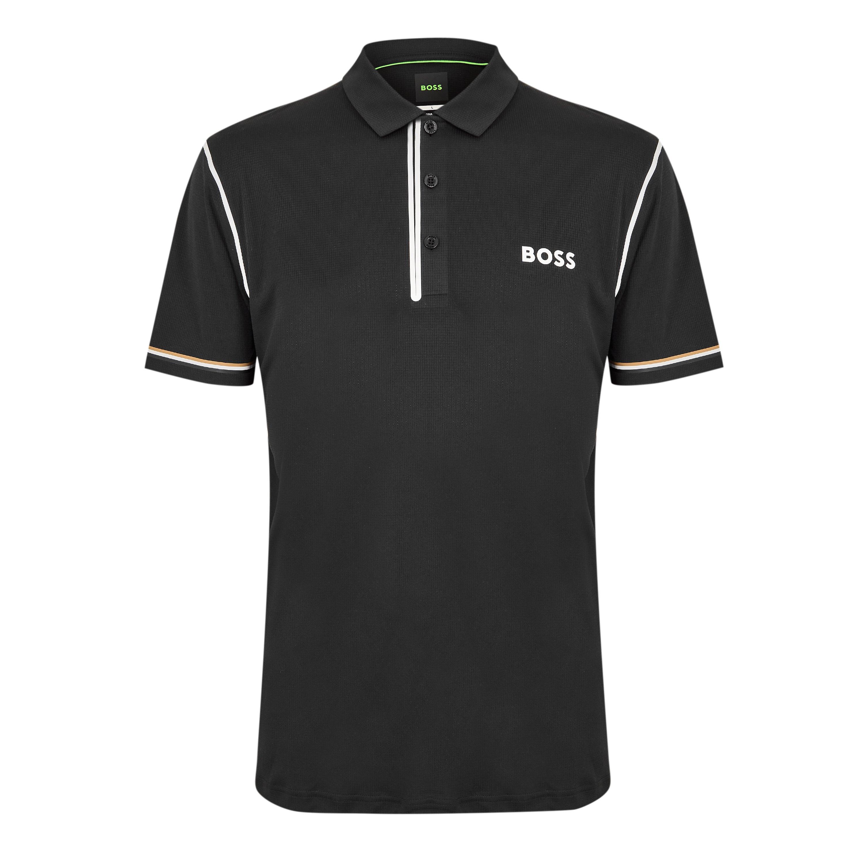 Boss Mens BOSS Short Sleeve Polo Shirt with Logo Detail (Paddytech Goc) - Black - S