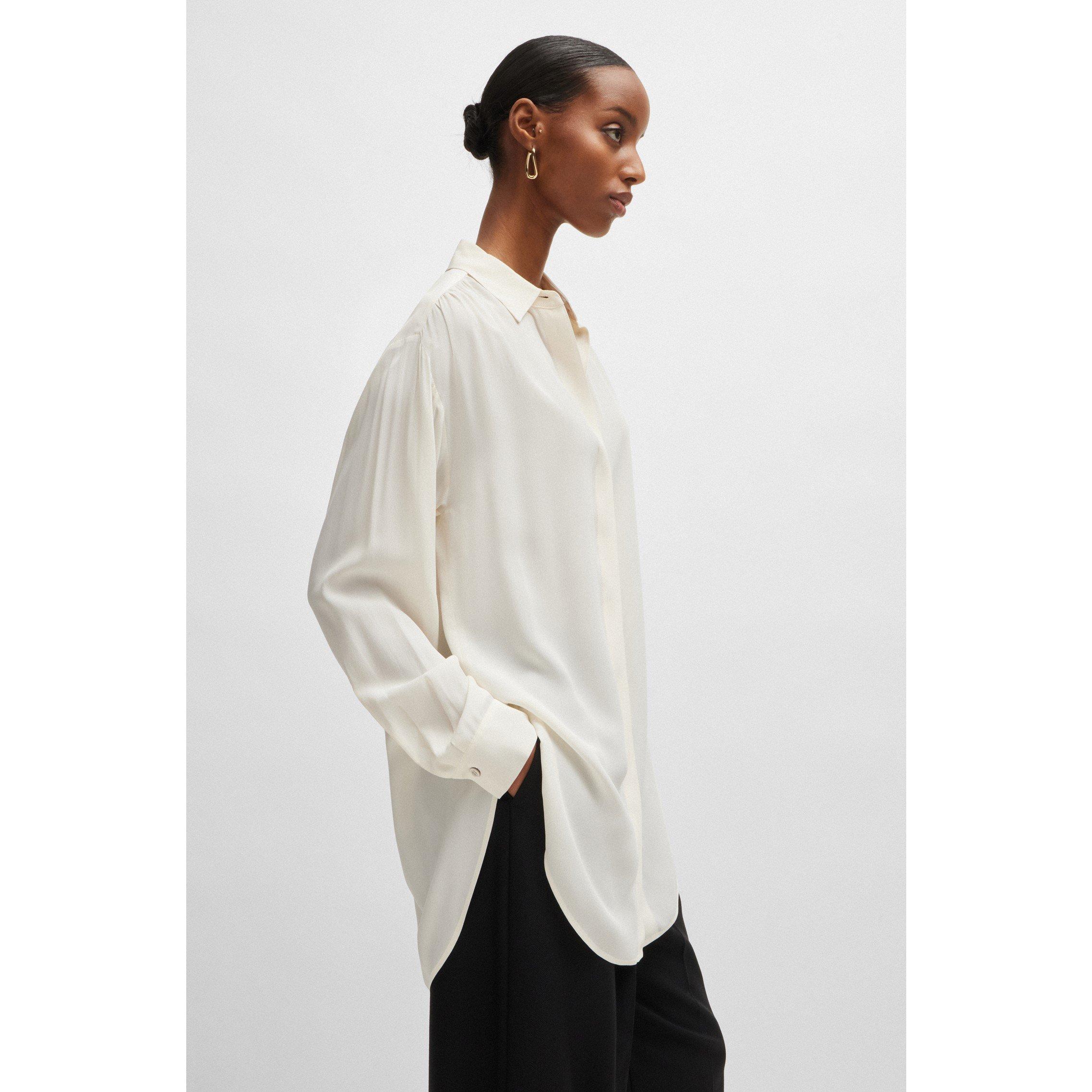 Open White - Boss - Women's Benika Relaxed Fit Blouse - 3