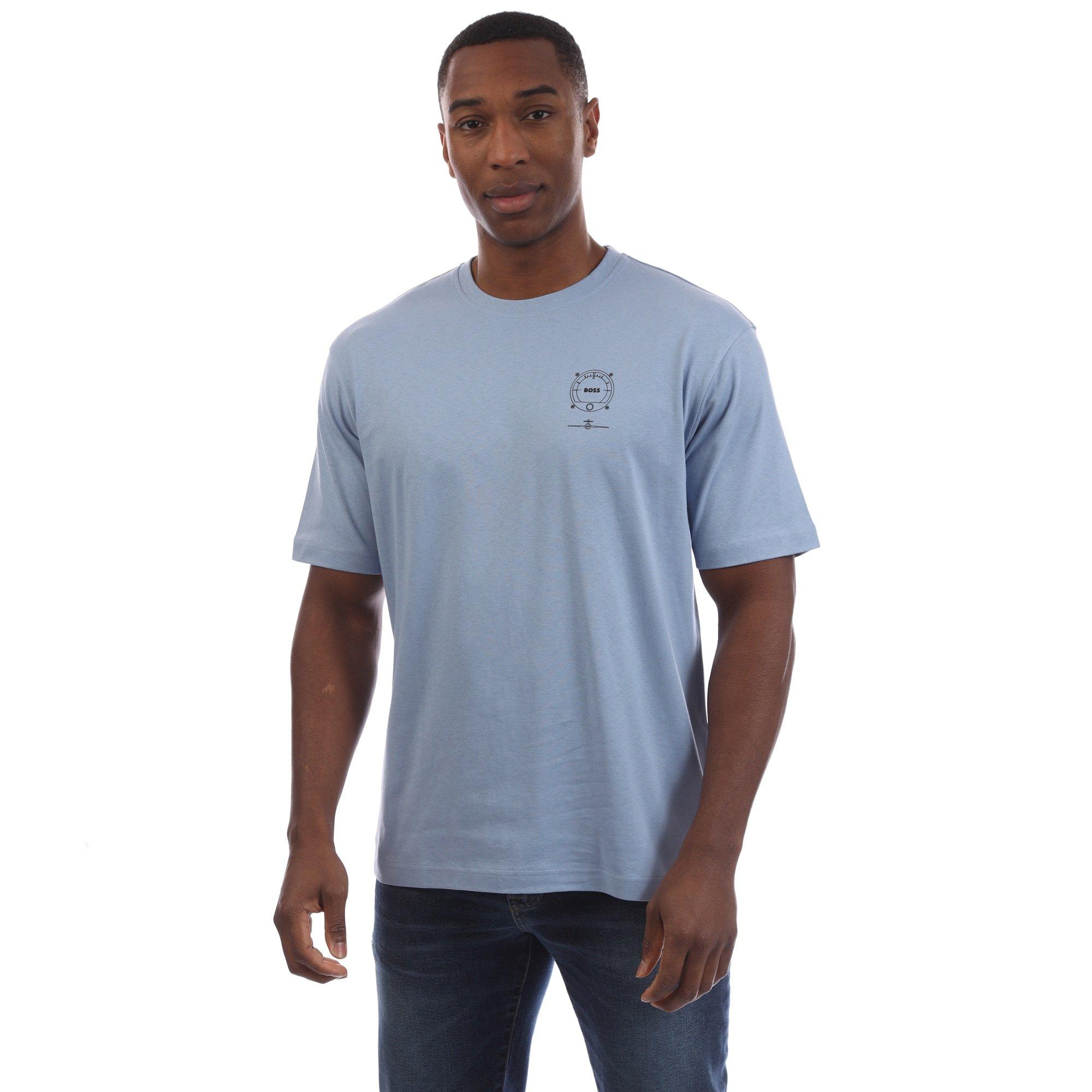 Boss Men's Te Voyage Short Sleeve Polo Shirt - Open Blue - S