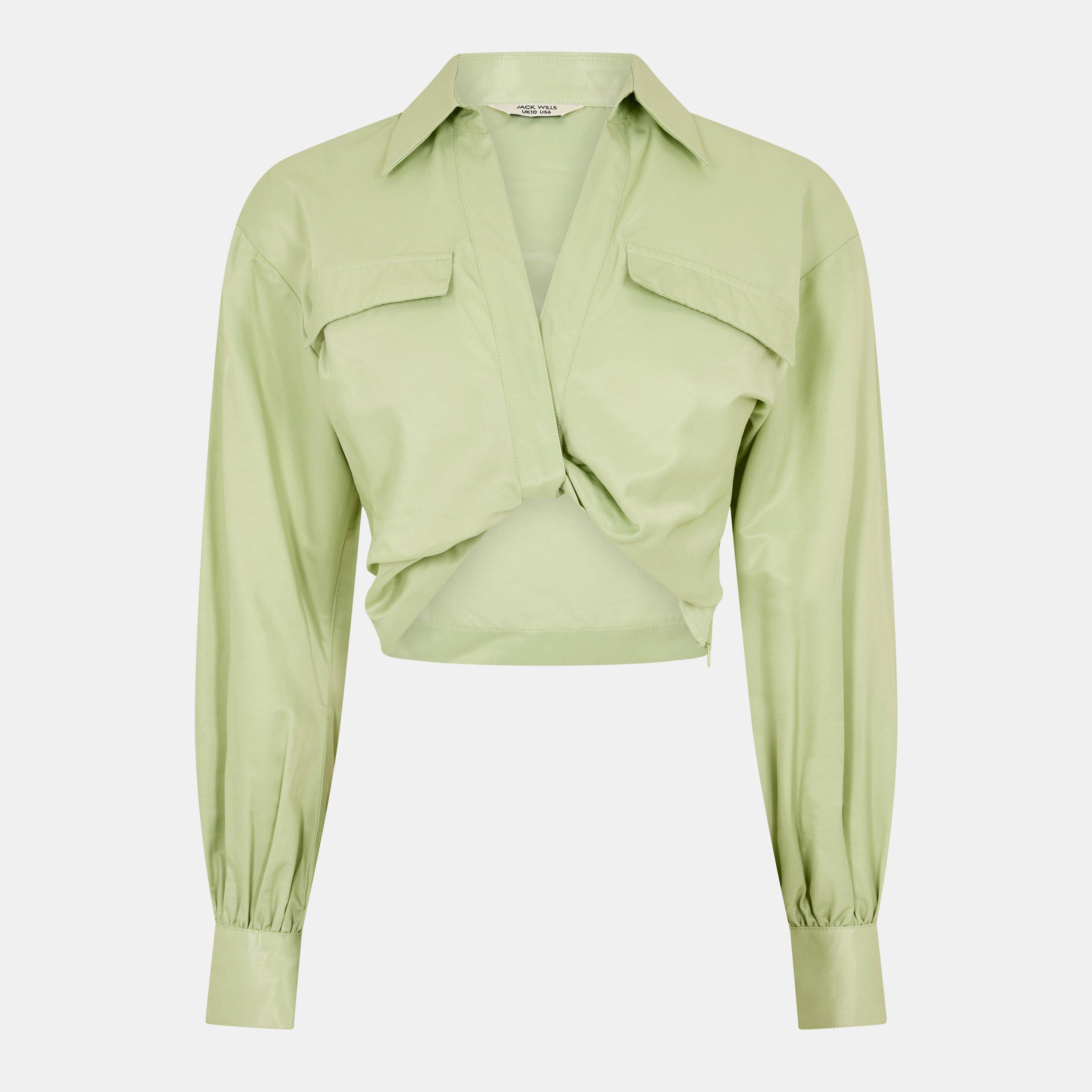 Jolly Green - Jack Wills - Draped Cropped Blouse - 1