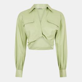Jack Wills Draped Cropped Blouse