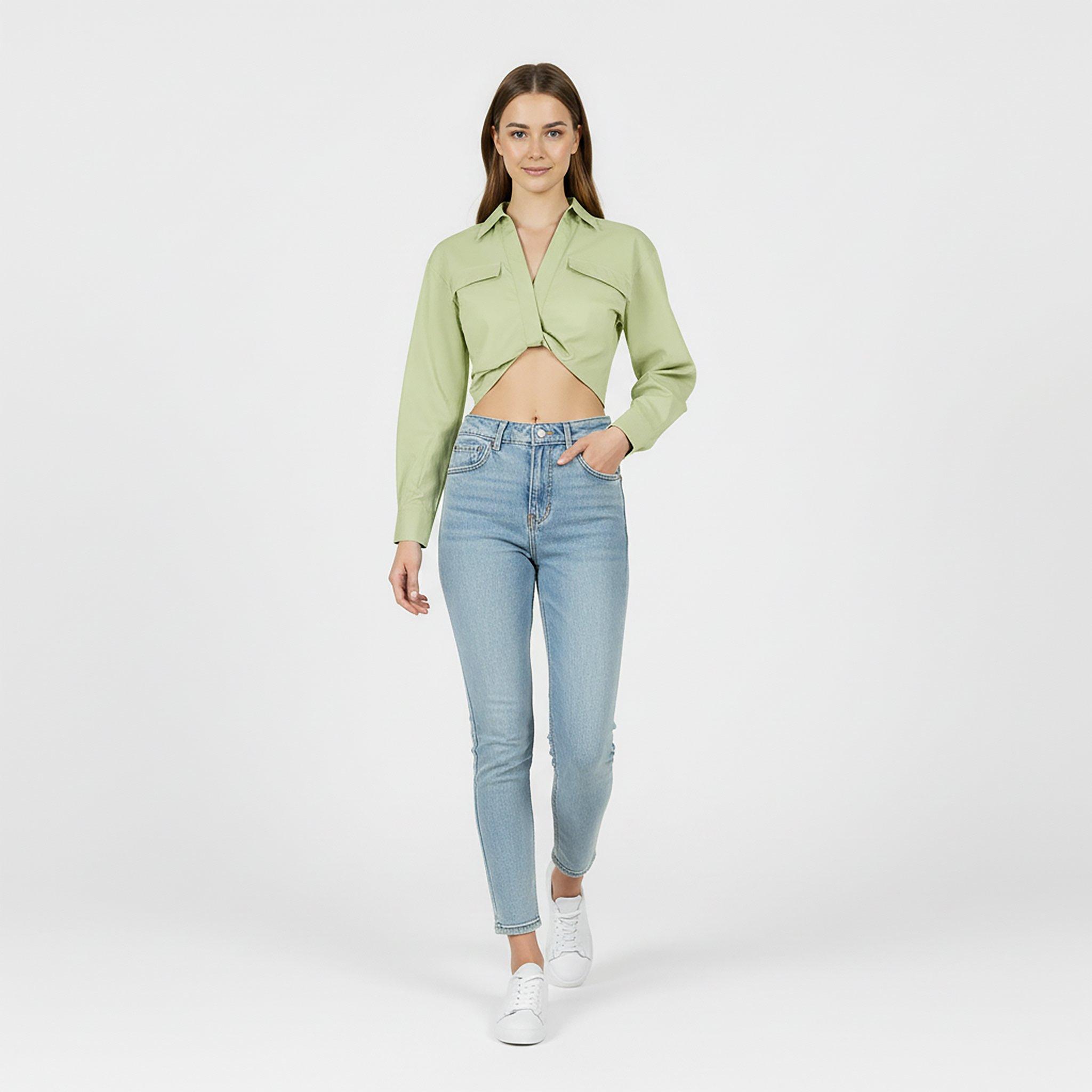 Jolly Green - Jack Wills - Draped Cropped Blouse - 5