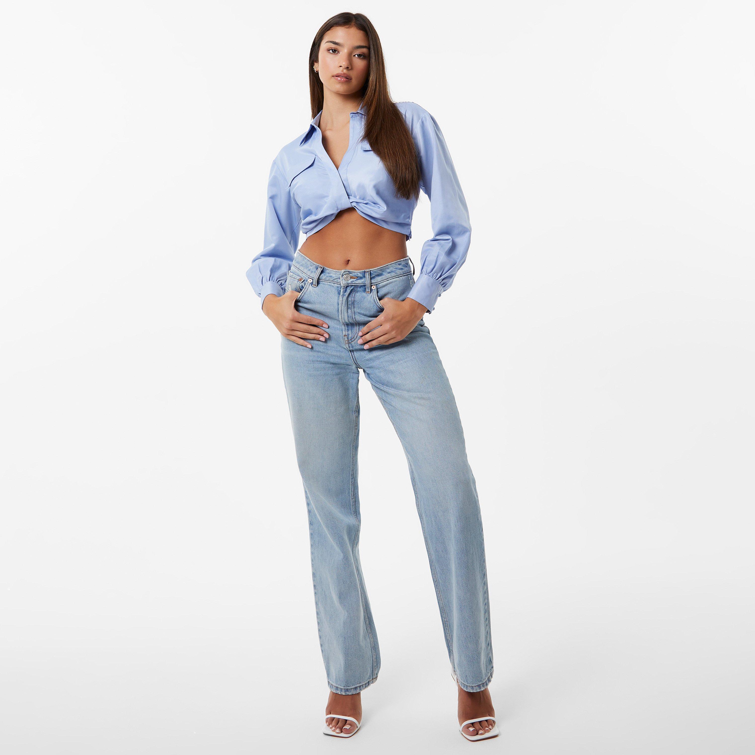 Soft Blue - Jack Wills - Draped Cropped Blouse - 4