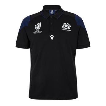 Macron Scotland Rugby Travel Polo Shirt 2023 2024 Adults