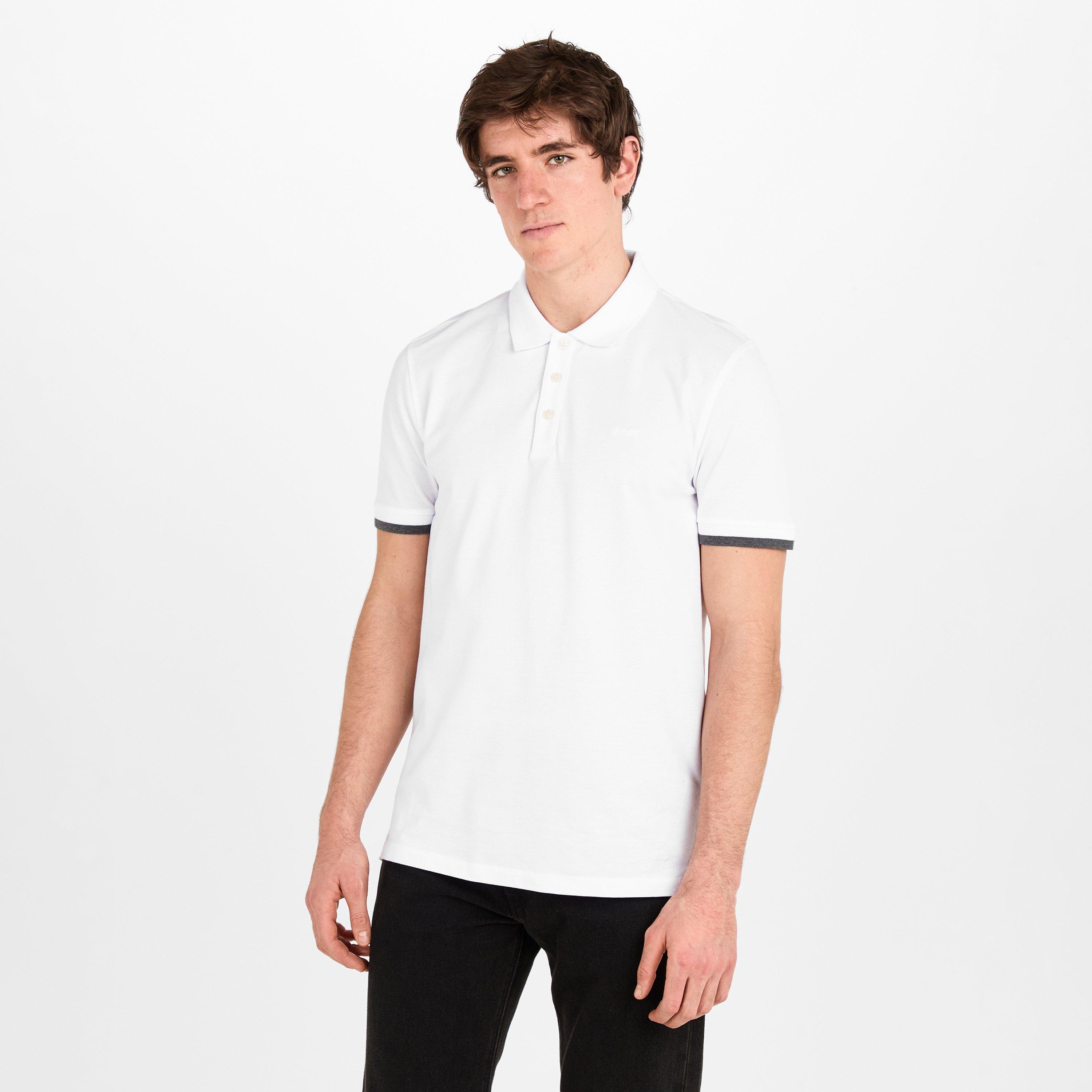 White - Boss - Mens BOSS Short Sleeve Polo Shirt (Phillipson) - 3