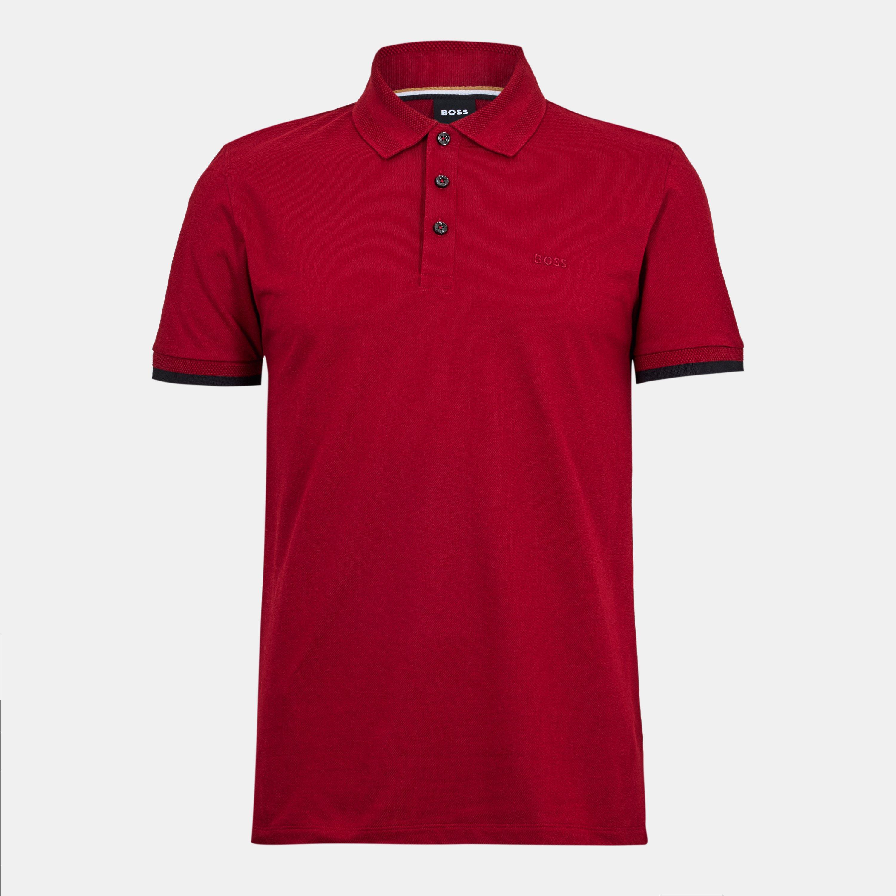 Boss Mens BOSS Short Sleeve Polo Shirt (Phillipson) - Dark Red - S