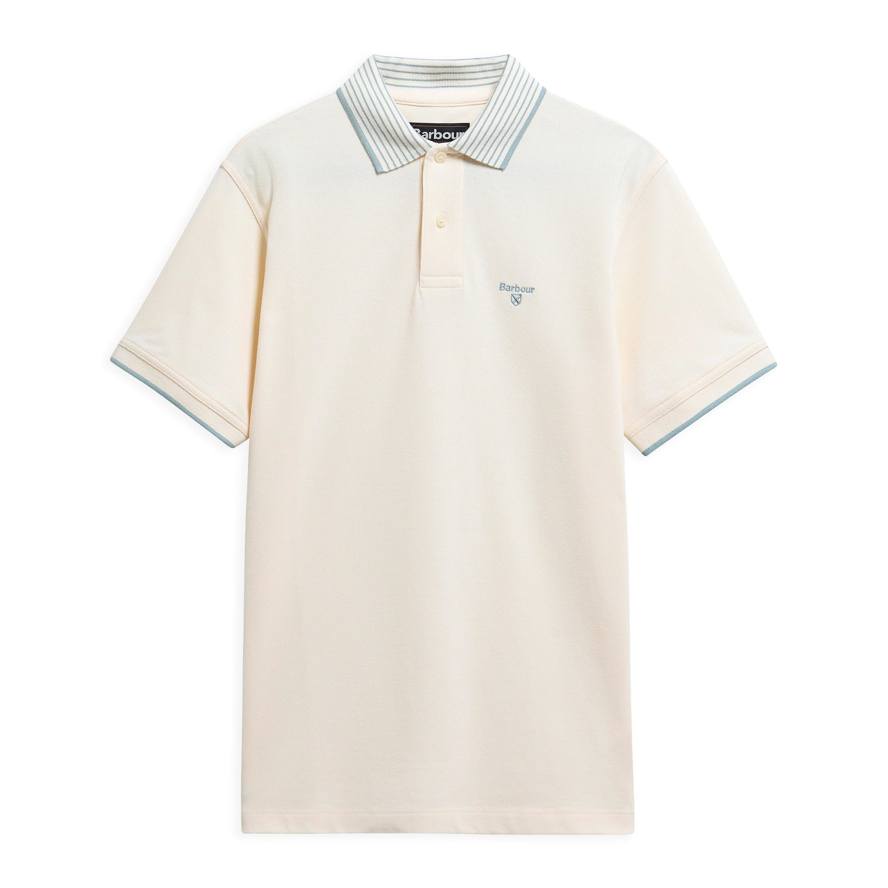 Barbour Men's Short Sleeve Polo Shirt - Whspr Wht WH32 - Size 2XL
