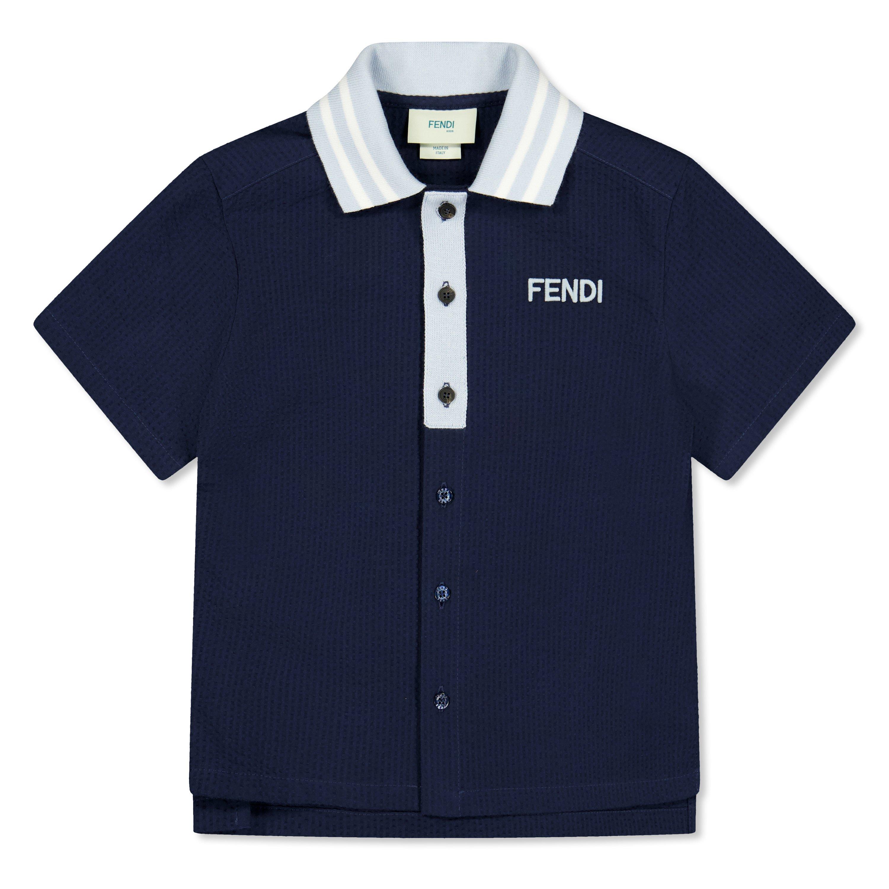 Fendi Kids' Short Sleeve Polo Shirt - Yale F1I11 - Size 14Y