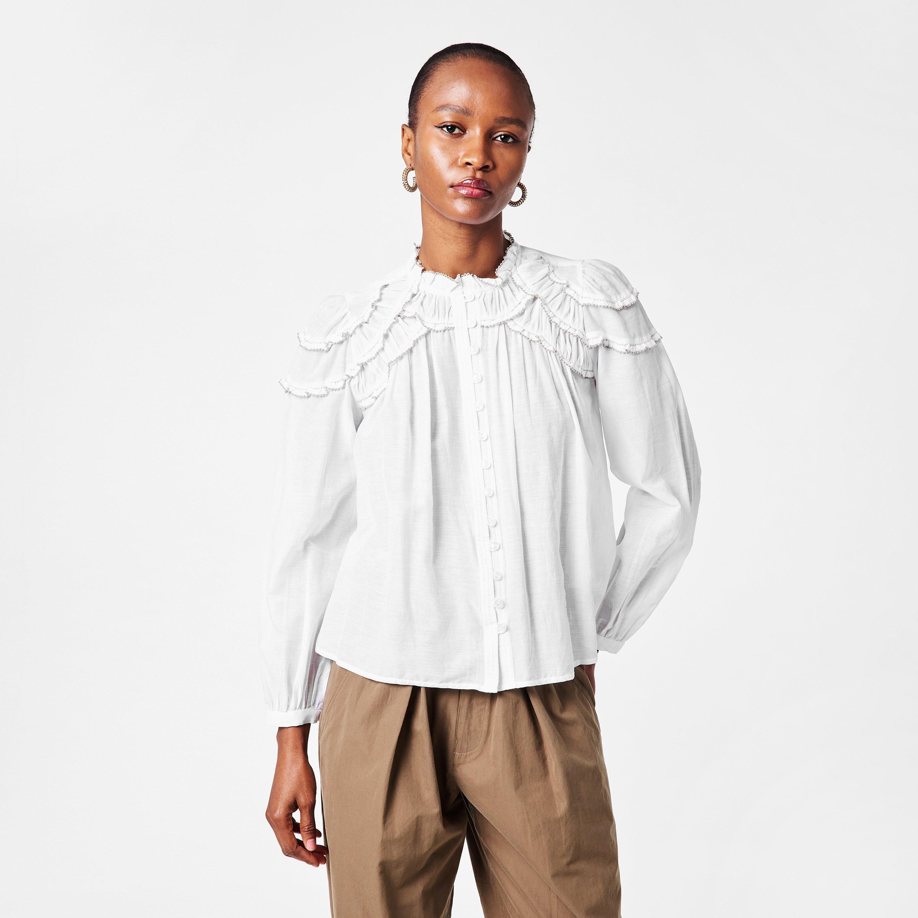 White 20WH - Marant Etoile - Women's Christa Long Sleeve Blouse - 3