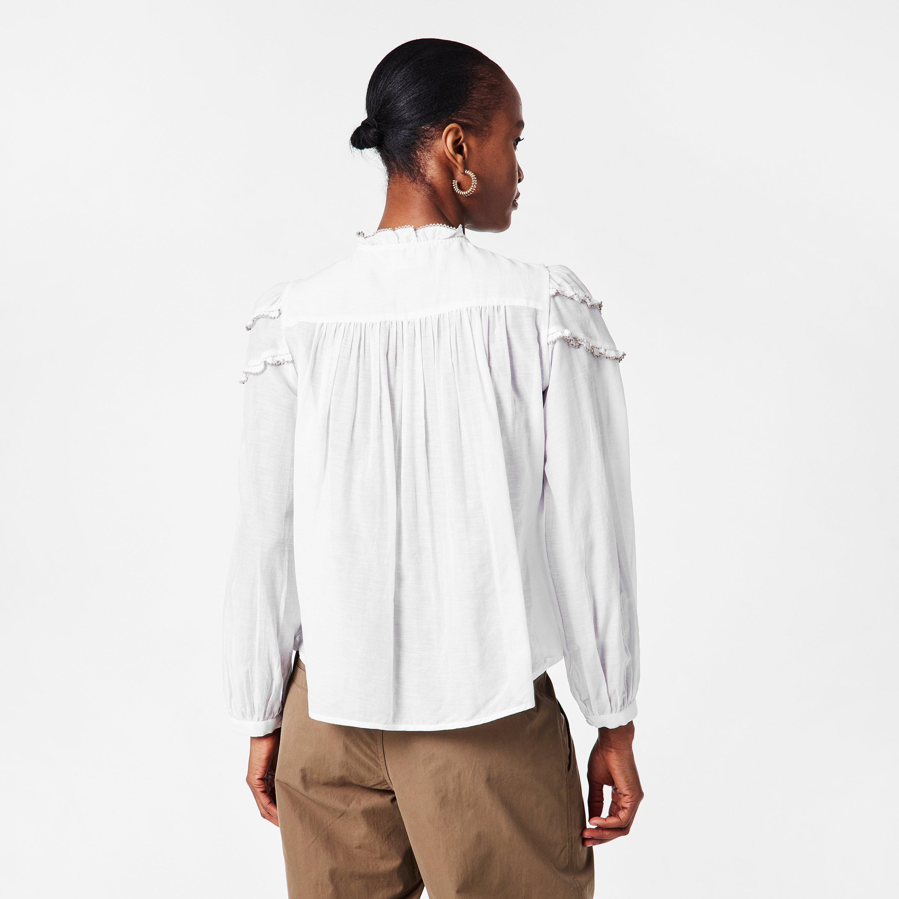 White 20WH - Marant Etoile - Women's Christa Long Sleeve Blouse - 4