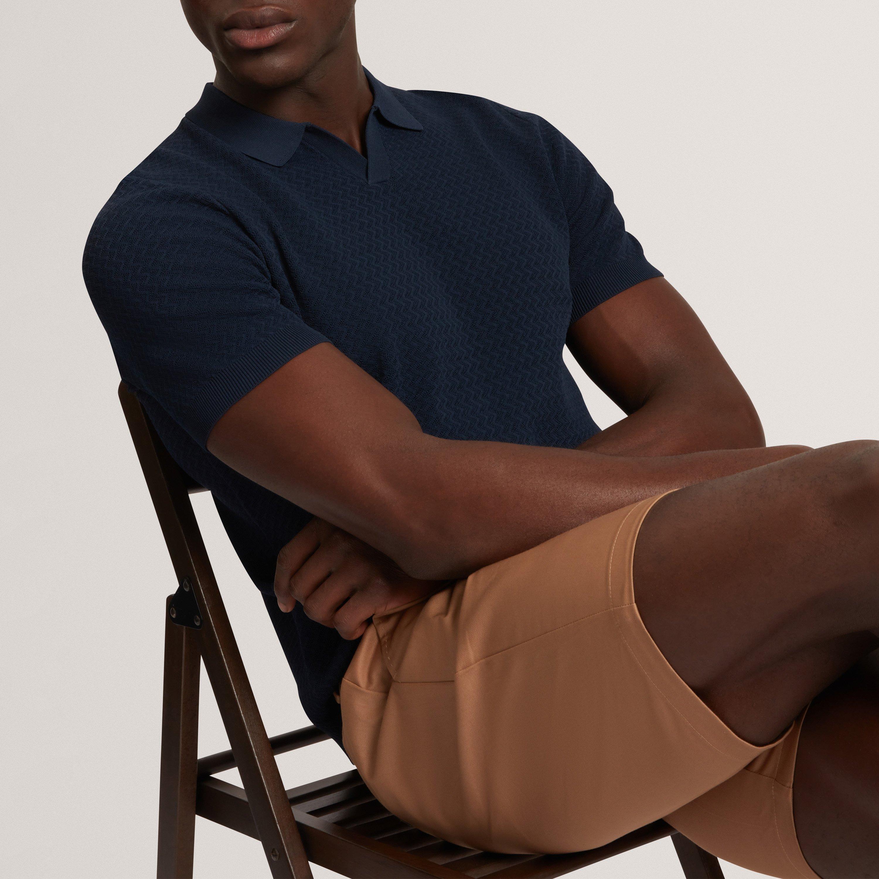 Navy - Ted Baker - Ted SS ZZagStch Polo Sn62 - 4