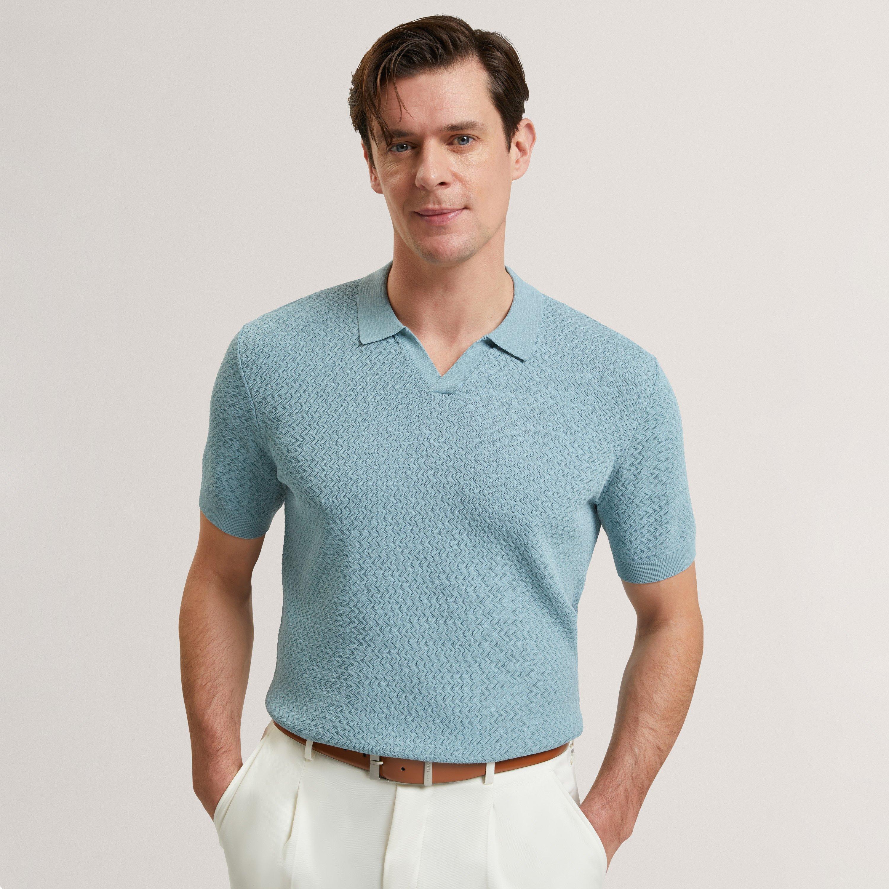 Blue - Ted Baker - Men's Short Sleeve Polo Shirt - 2