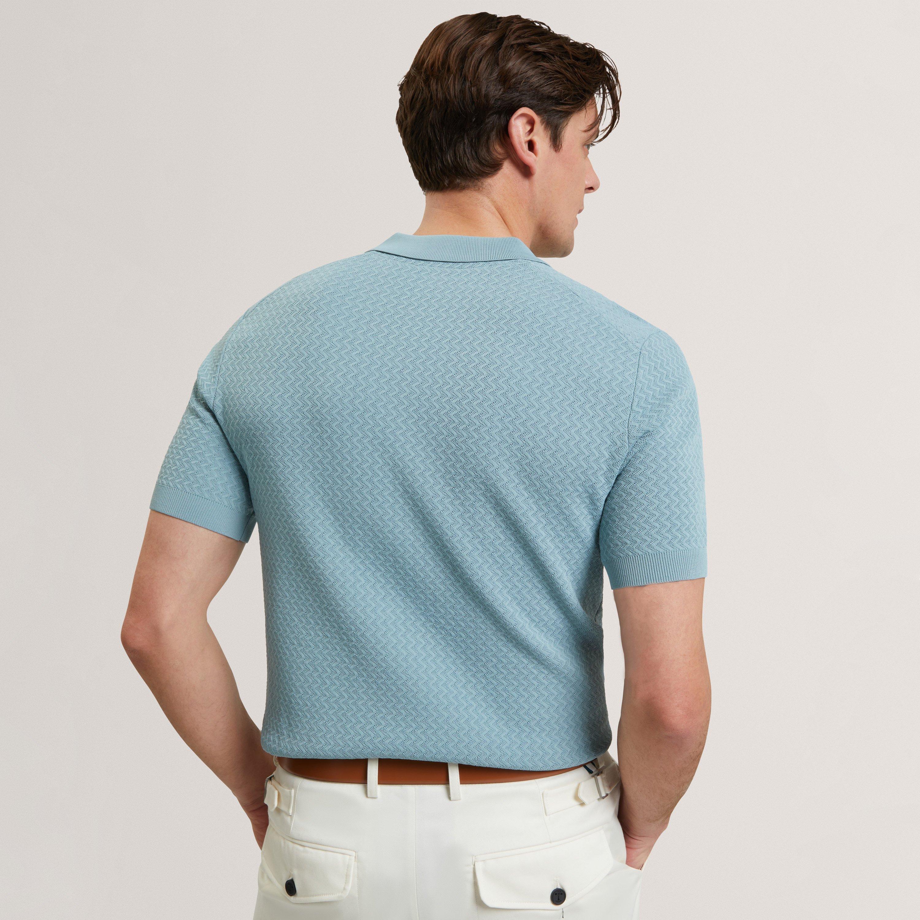Blue - Ted Baker - Men's Short Sleeve Polo Shirt - 3