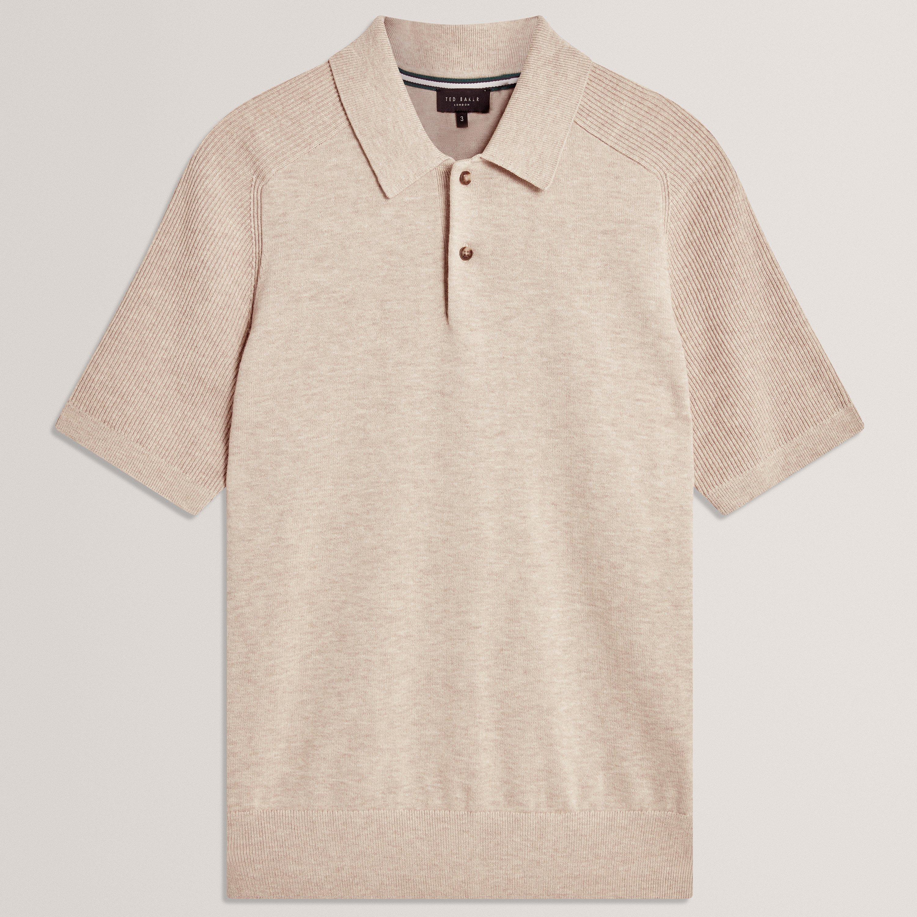 Taupe - Ted Baker - Ted SS RibRaglanPolo Sn62 - 1