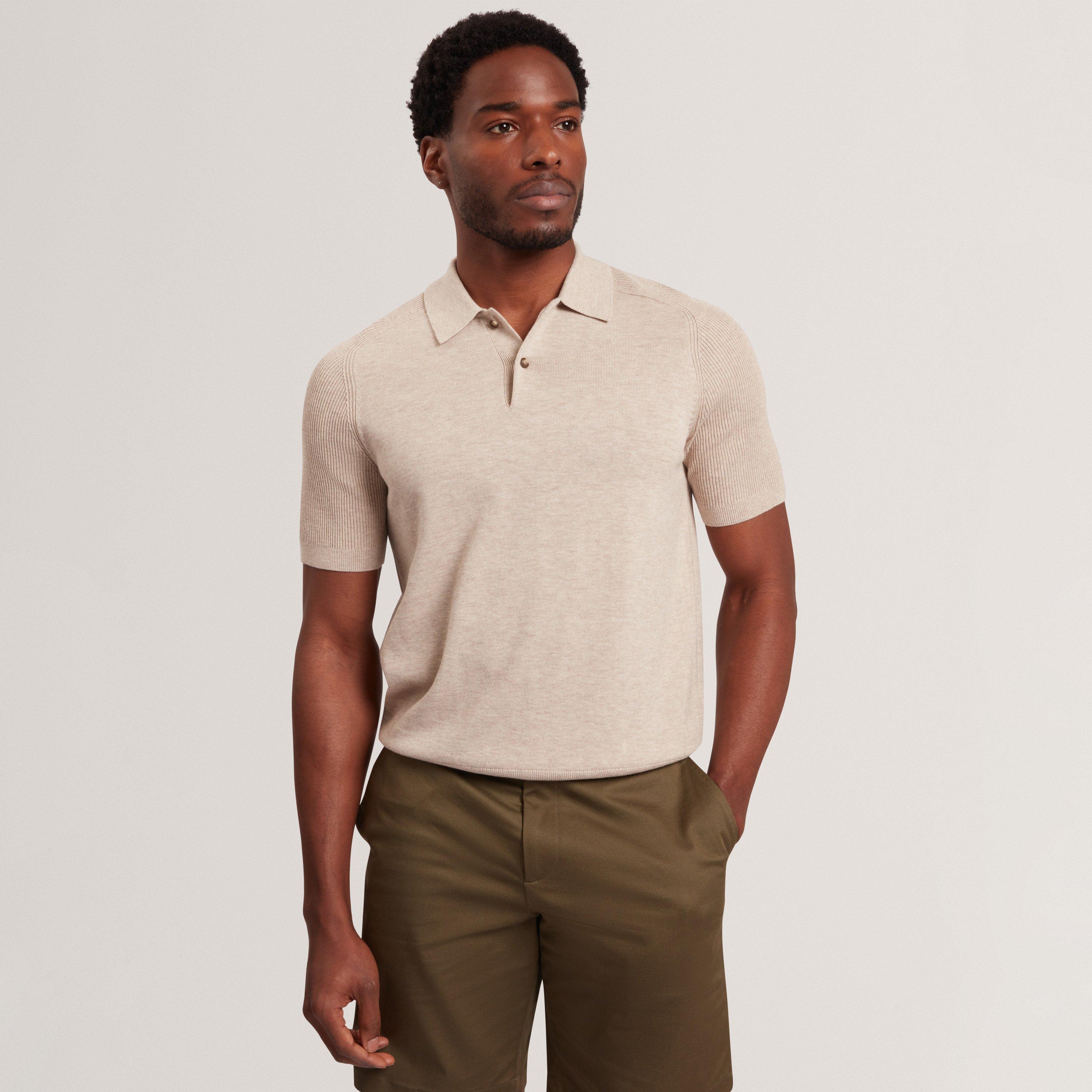 Taupe - Ted Baker - Ted SS RibRaglanPolo Sn62 - 2