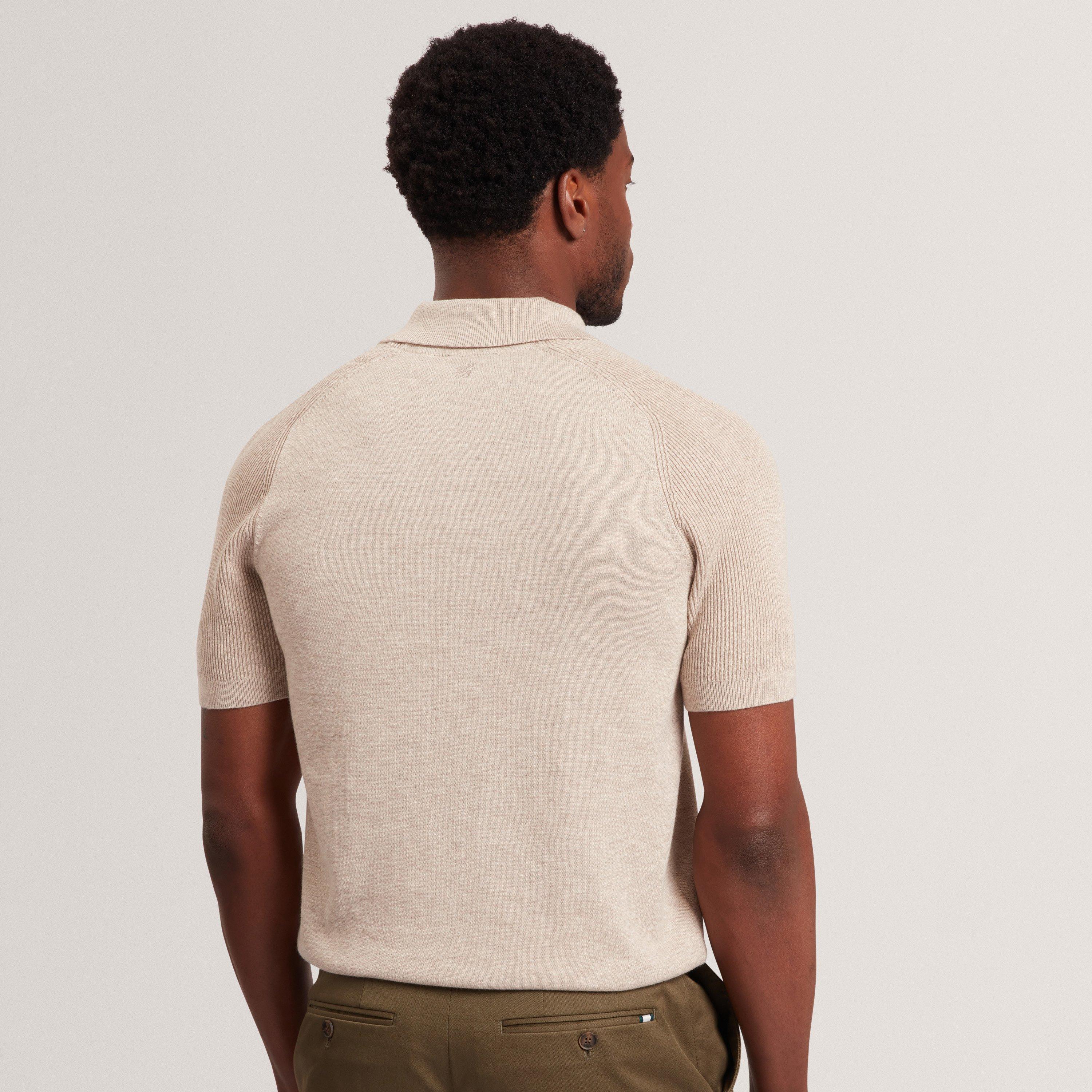 Taupe - Ted Baker - Ted SS RibRaglanPolo Sn62 - 3