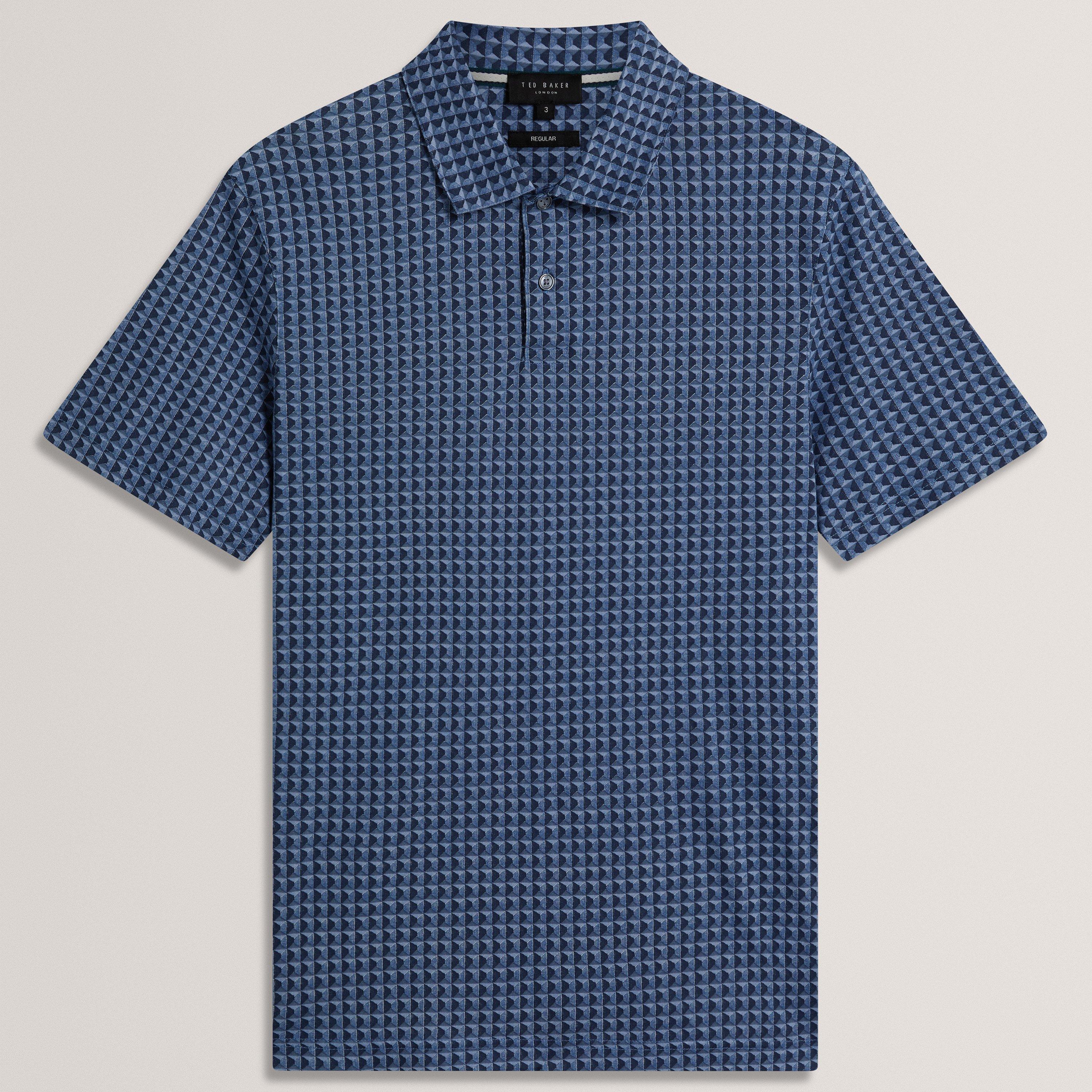 Navy - Ted Baker - Ted SS Paint GeoPolo Sn62 - 1