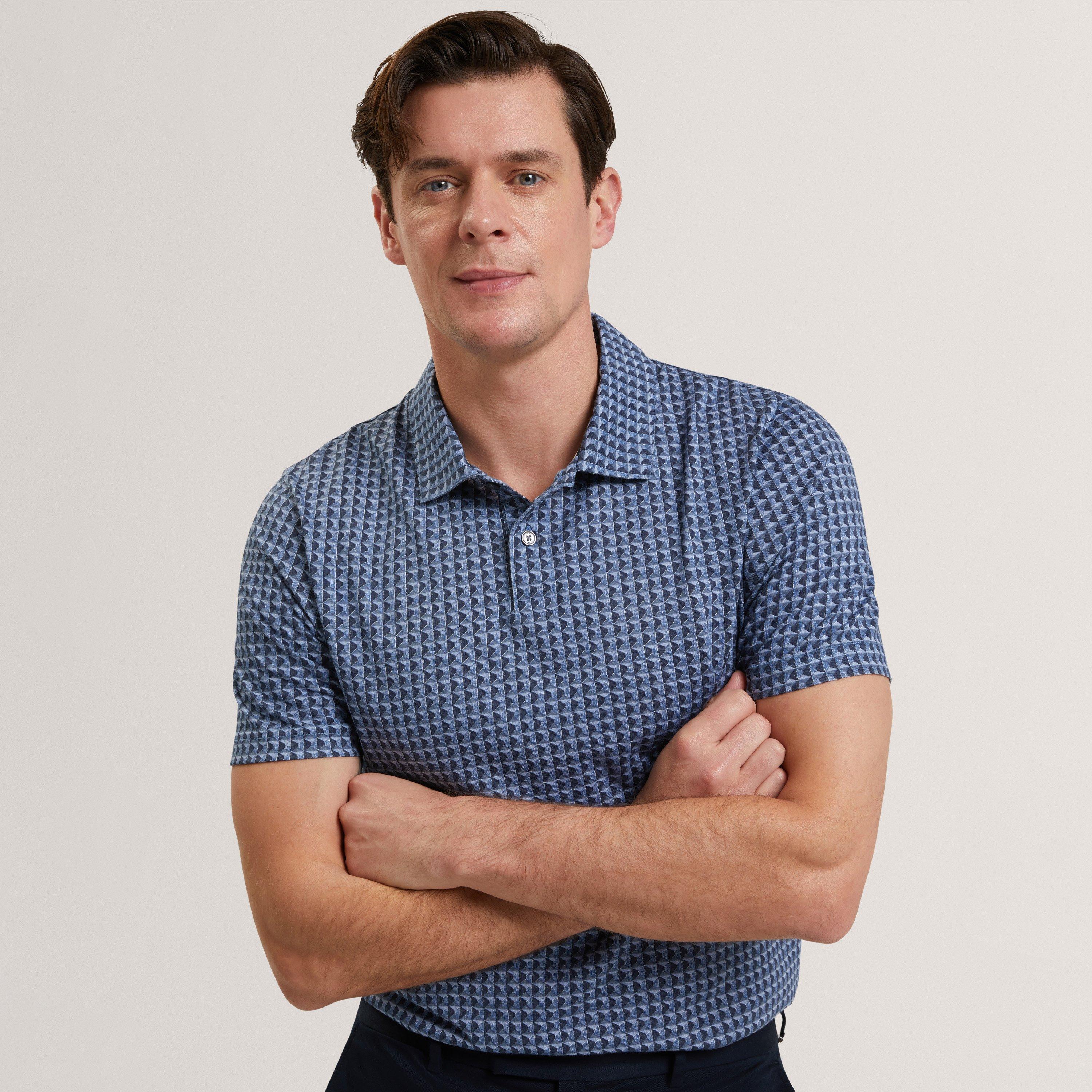 Navy - Ted Baker - Ted SS Paint GeoPolo Sn62 - 2