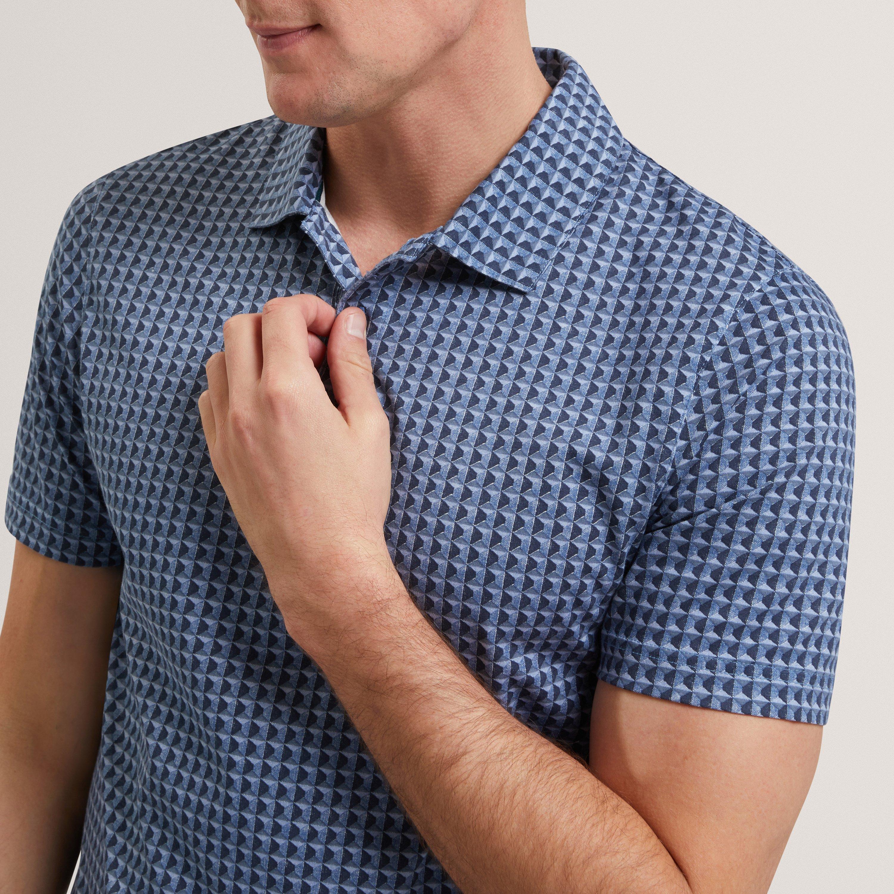 Navy - Ted Baker - Ted SS Paint GeoPolo Sn62 - 4