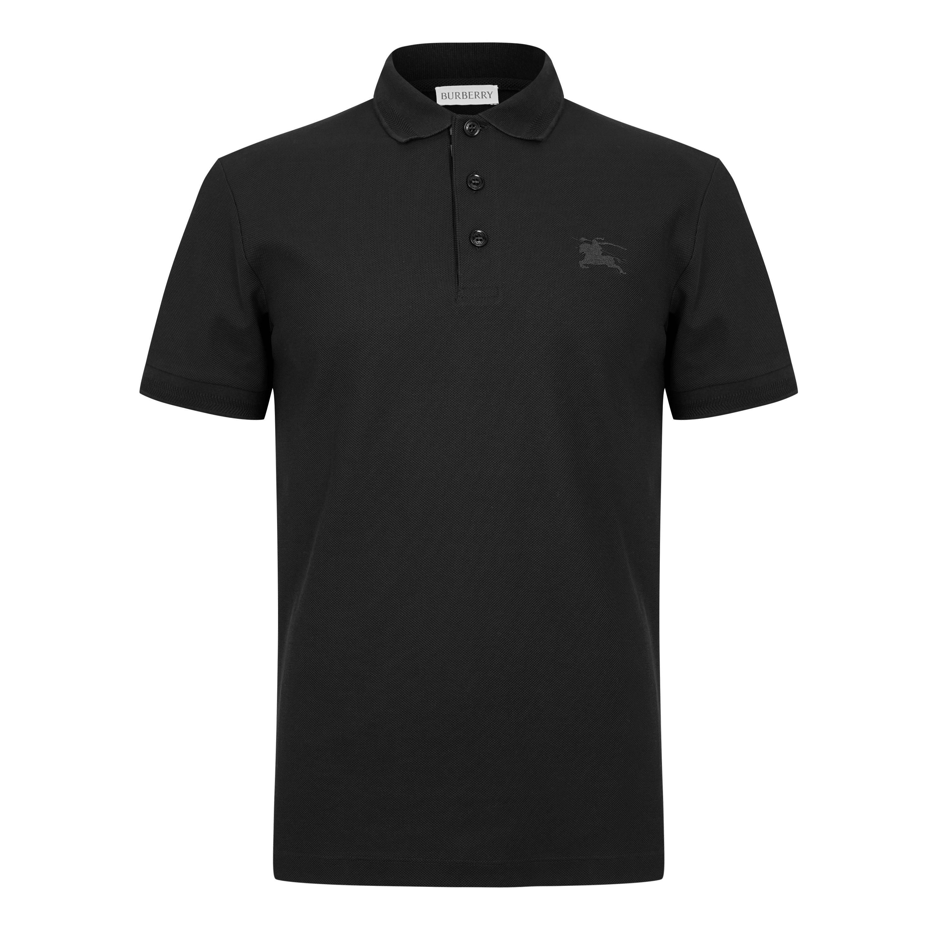 Black - Burberry - Men's Short Sleeve Polo Shirt - 1
