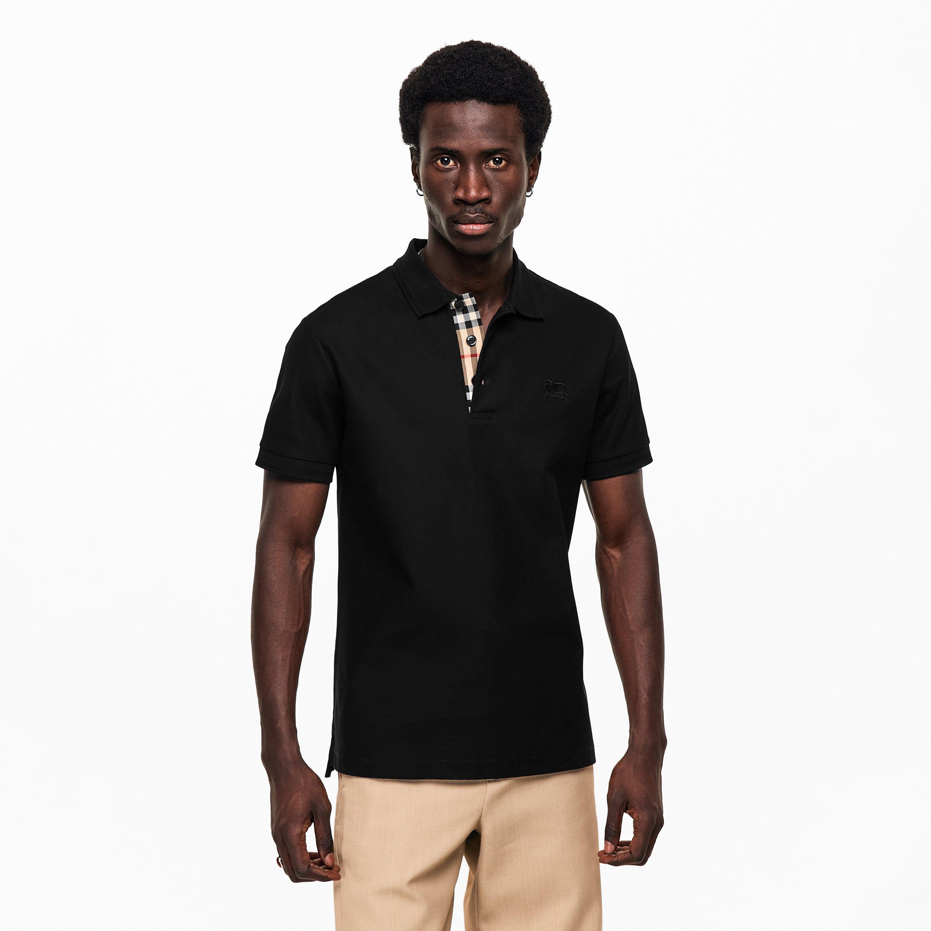 Black - Burberry - Men's Short Sleeve Polo Shirt - 3