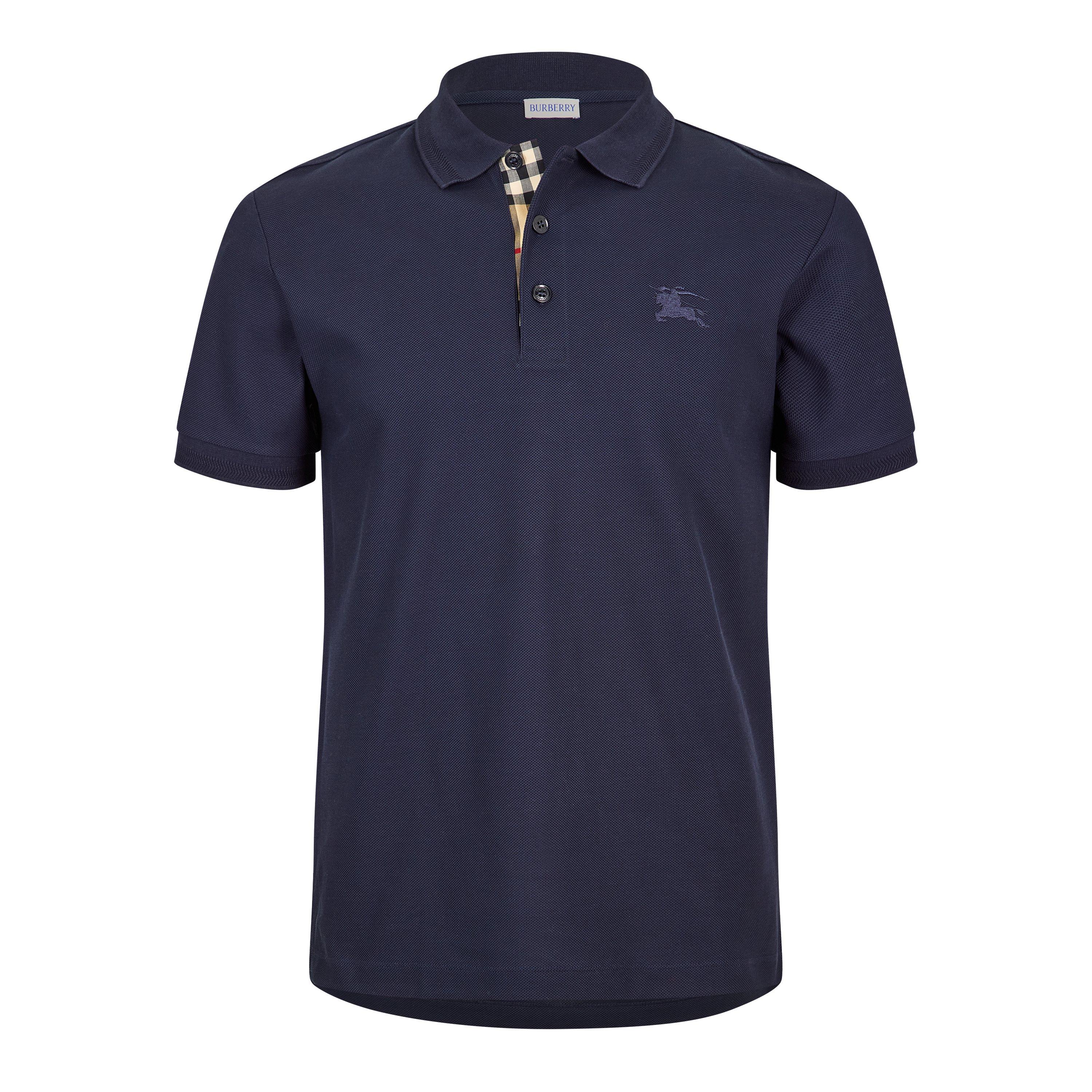 Burberry Men's Short Sleeve Polo Shirt - Coal Blue - XL