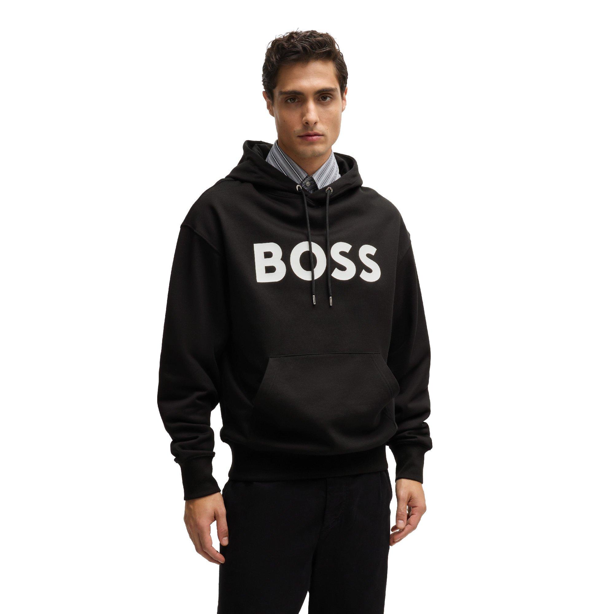 Black - Boss - Men's Sullivan Short Sleeve Pull Over Hoodie - 1
