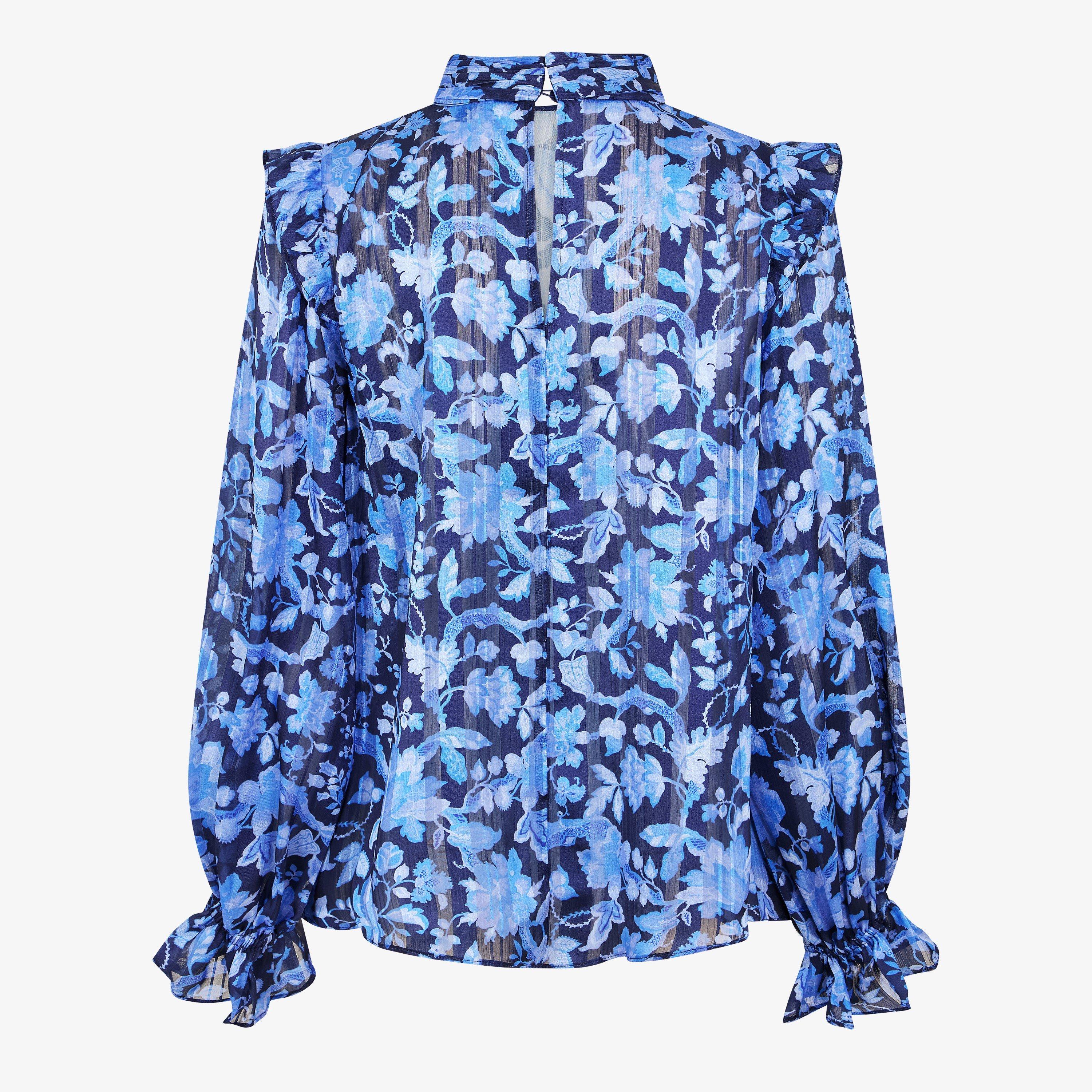 40-Midnight Bl - French Connection - Women's Cynthia Long-Sleeve Blouse - 2