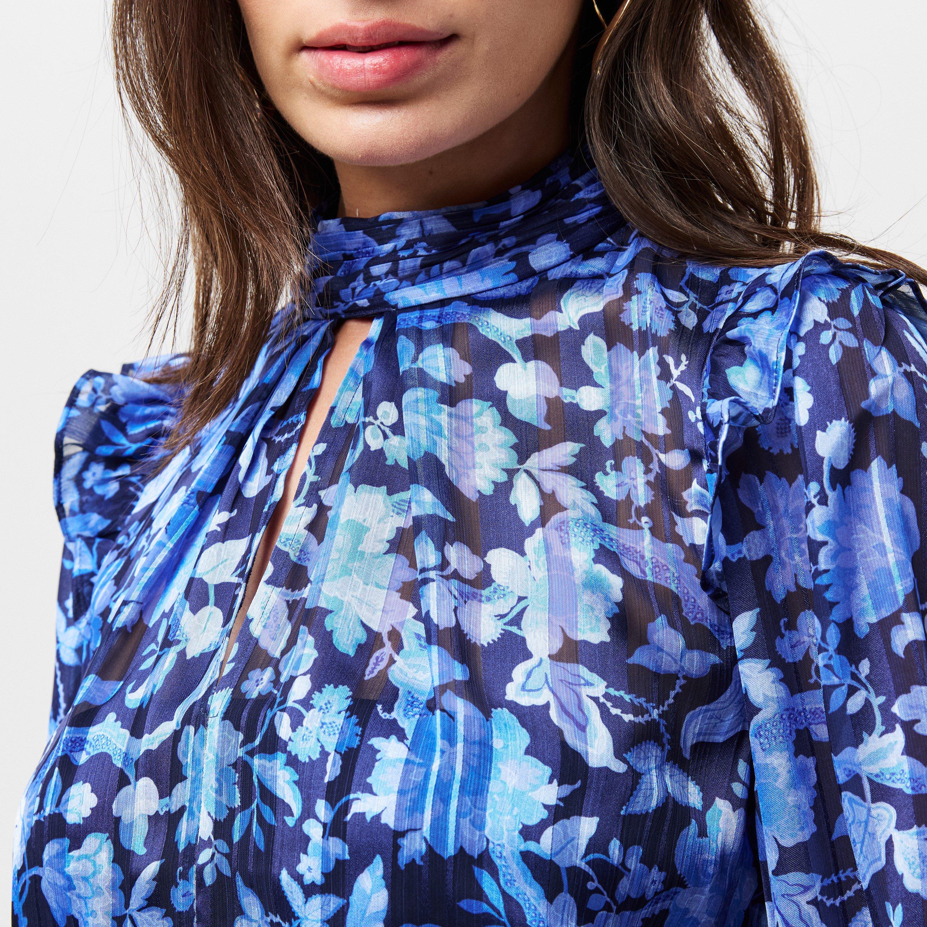 40-Midnight Bl - French Connection - Women's Cynthia Long-Sleeve Blouse - 5