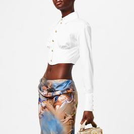 Balmain Cropped Ruched Shirt