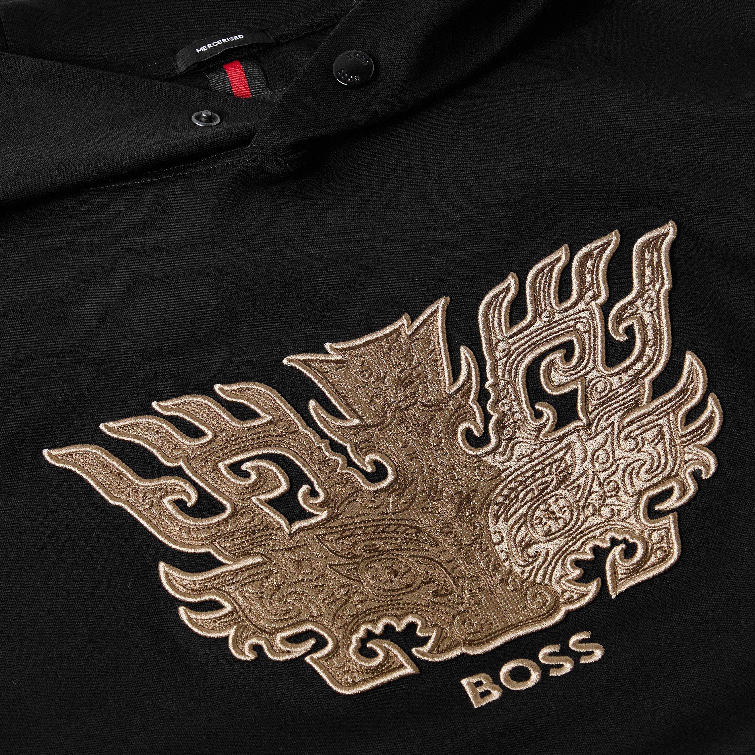 Black - Boss - Men's Sullivan Pull Over Hoodie - 3