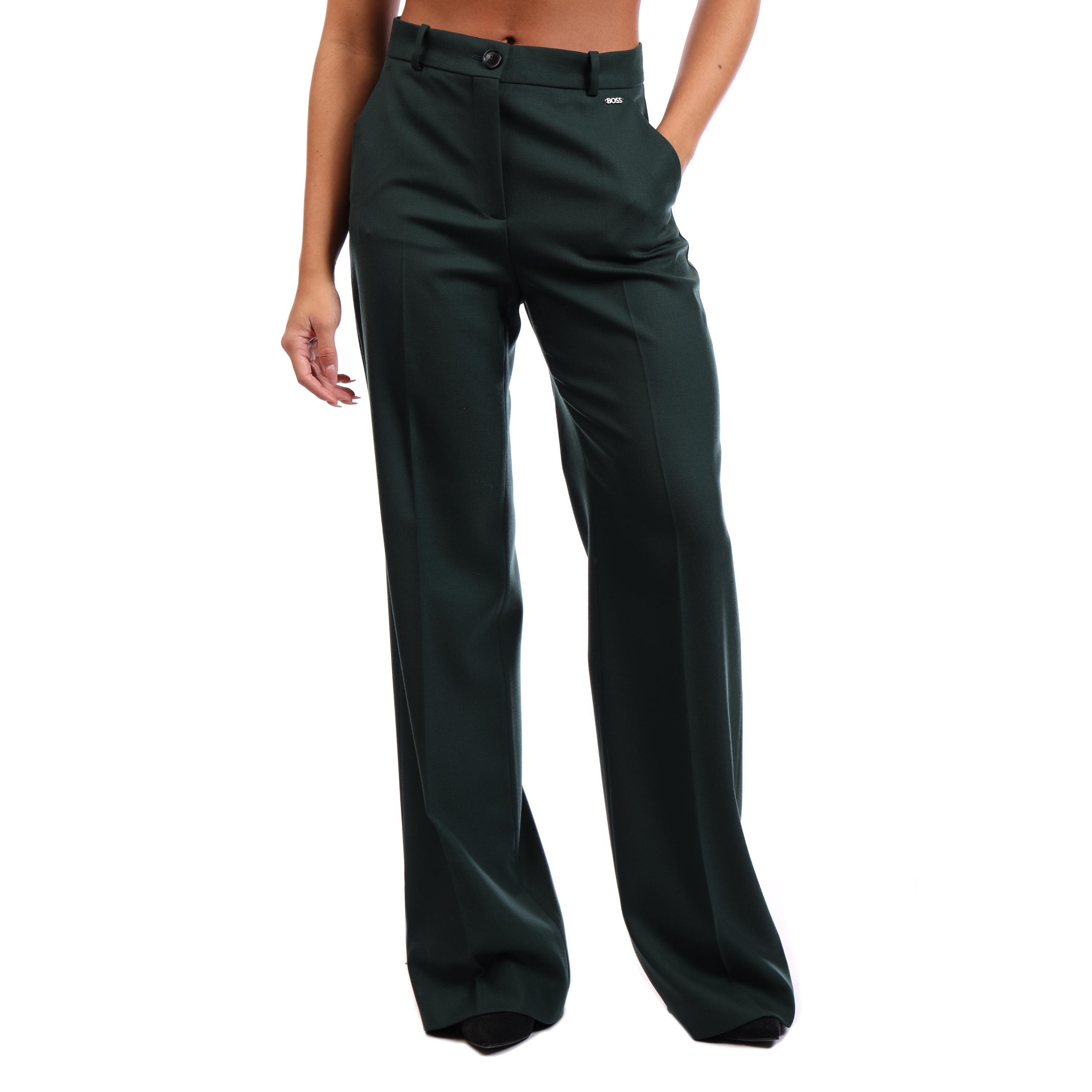 Open Green - Boss - Women's Tireka Straight Leg Trousers - 1