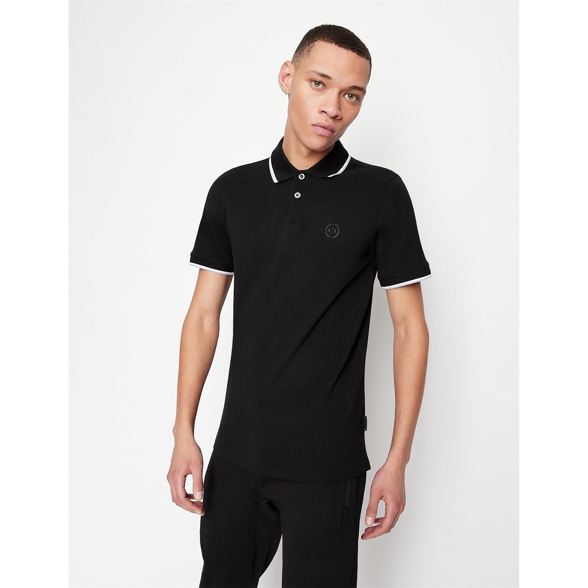 Preto 1200 - Armani Exchange - Tipped Pique Polo Shirt - 2