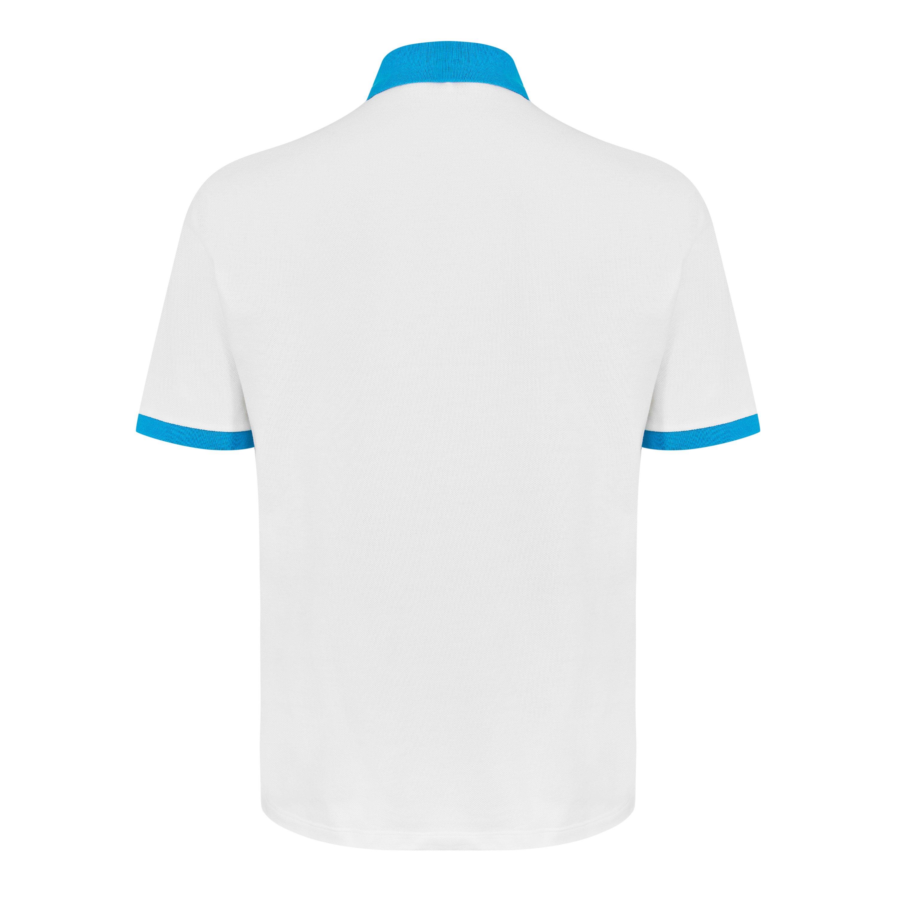 White/Azure - Versace - Men's Short Sleeve Polo Shirt - 2