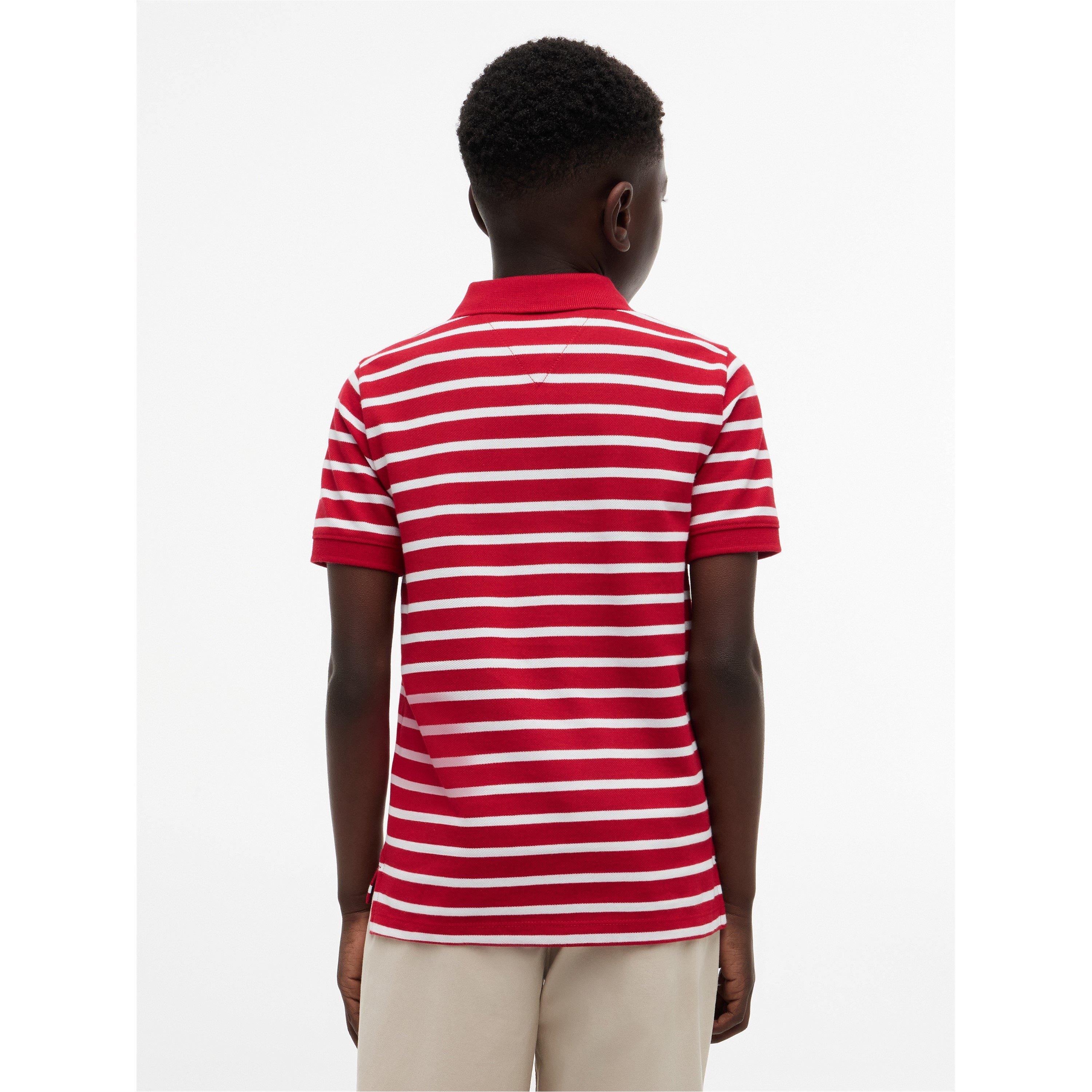 Red Stripe 0EW - Tommy Hilfiger - Kids' Short Sleeve Polo Shirt - 5