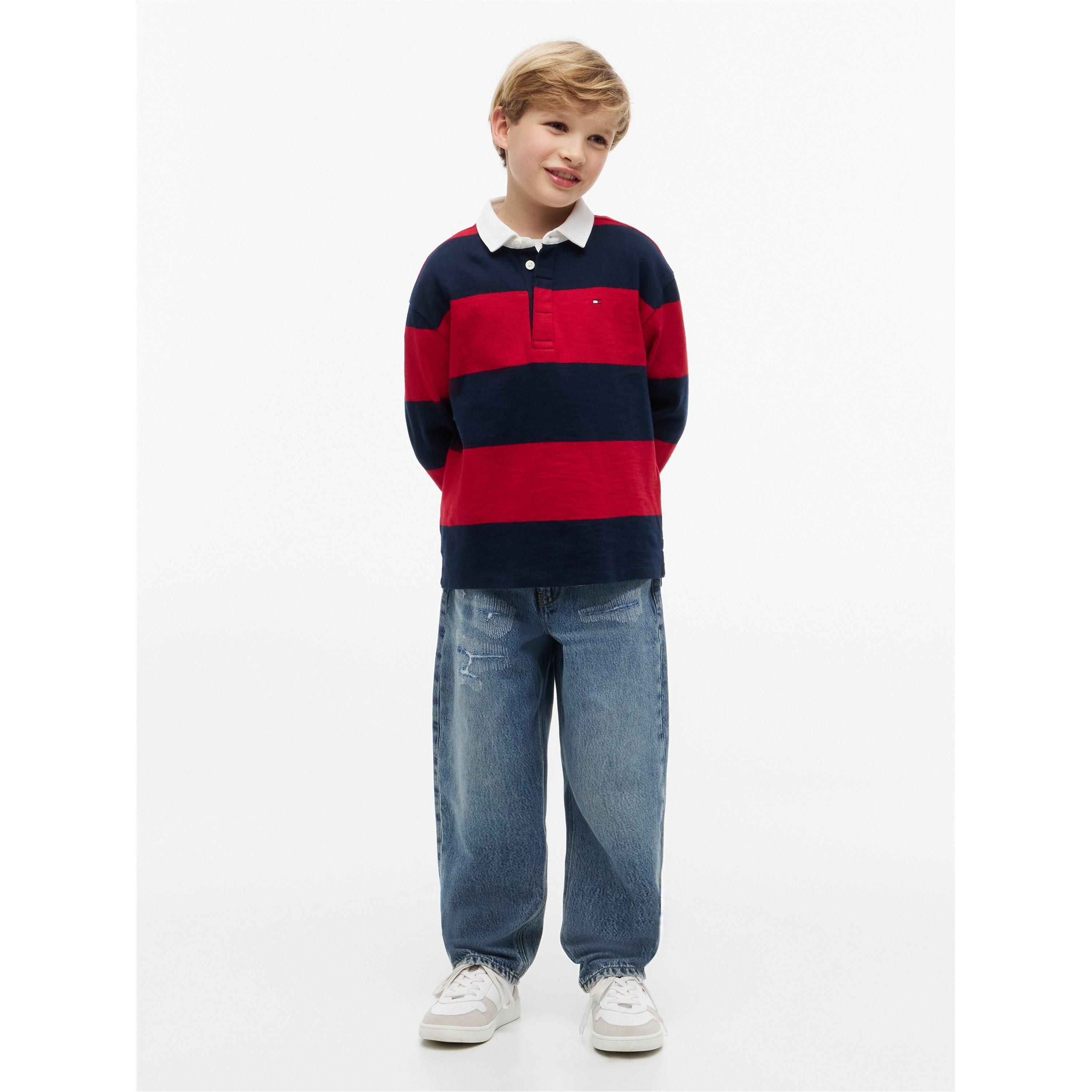Red Stripe XLG - Tommy Hilfiger - Kids' Rugby Polo Shirt - 3