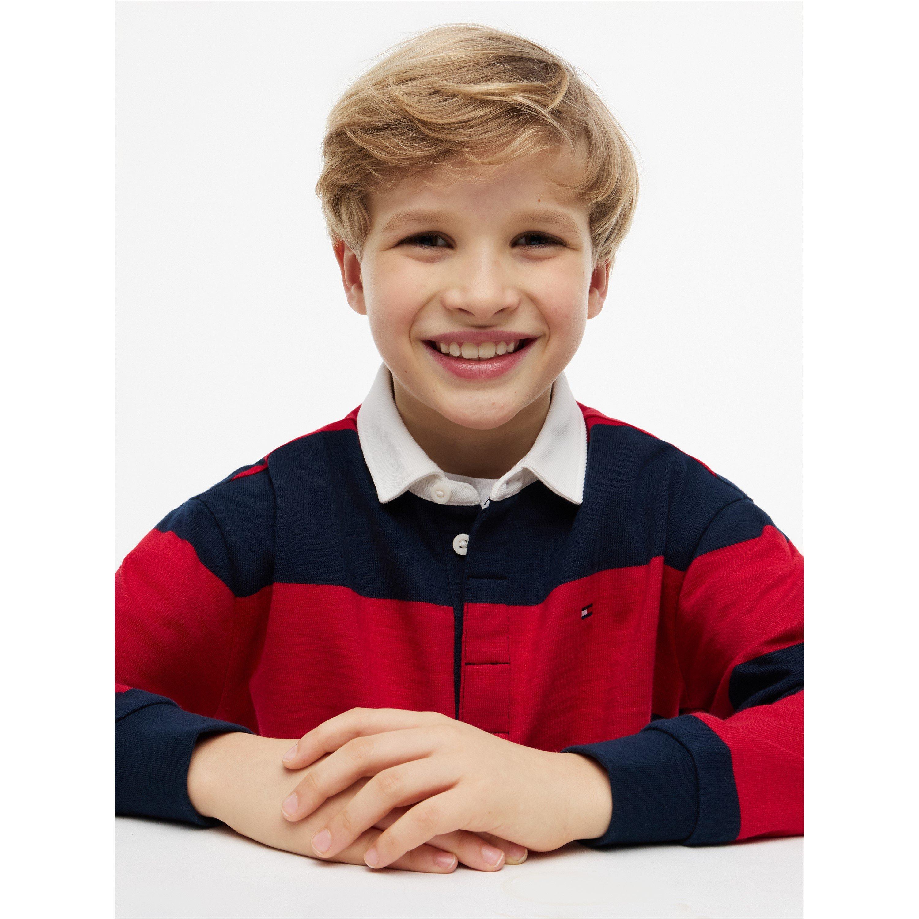 Red Stripe XLG - Tommy Hilfiger - Kids' Rugby Polo Shirt - 4