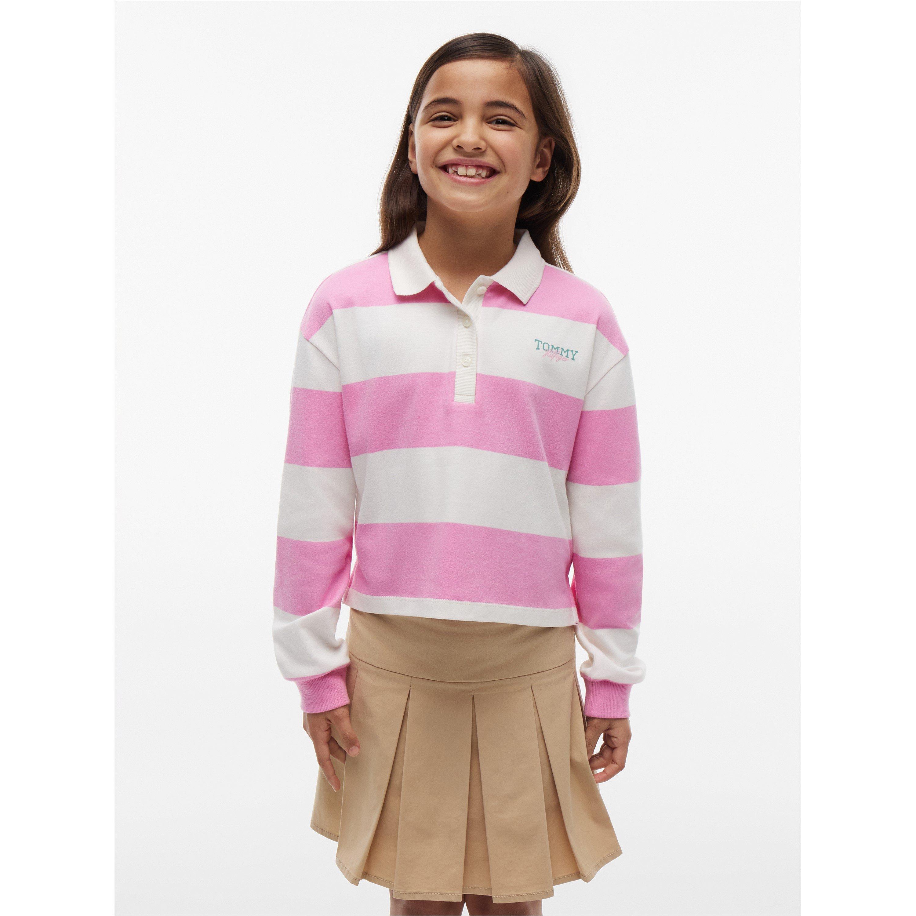 Pink Stripe TOU - Tommy Hilfiger - Kids' Rugby Polo Shirt - 2